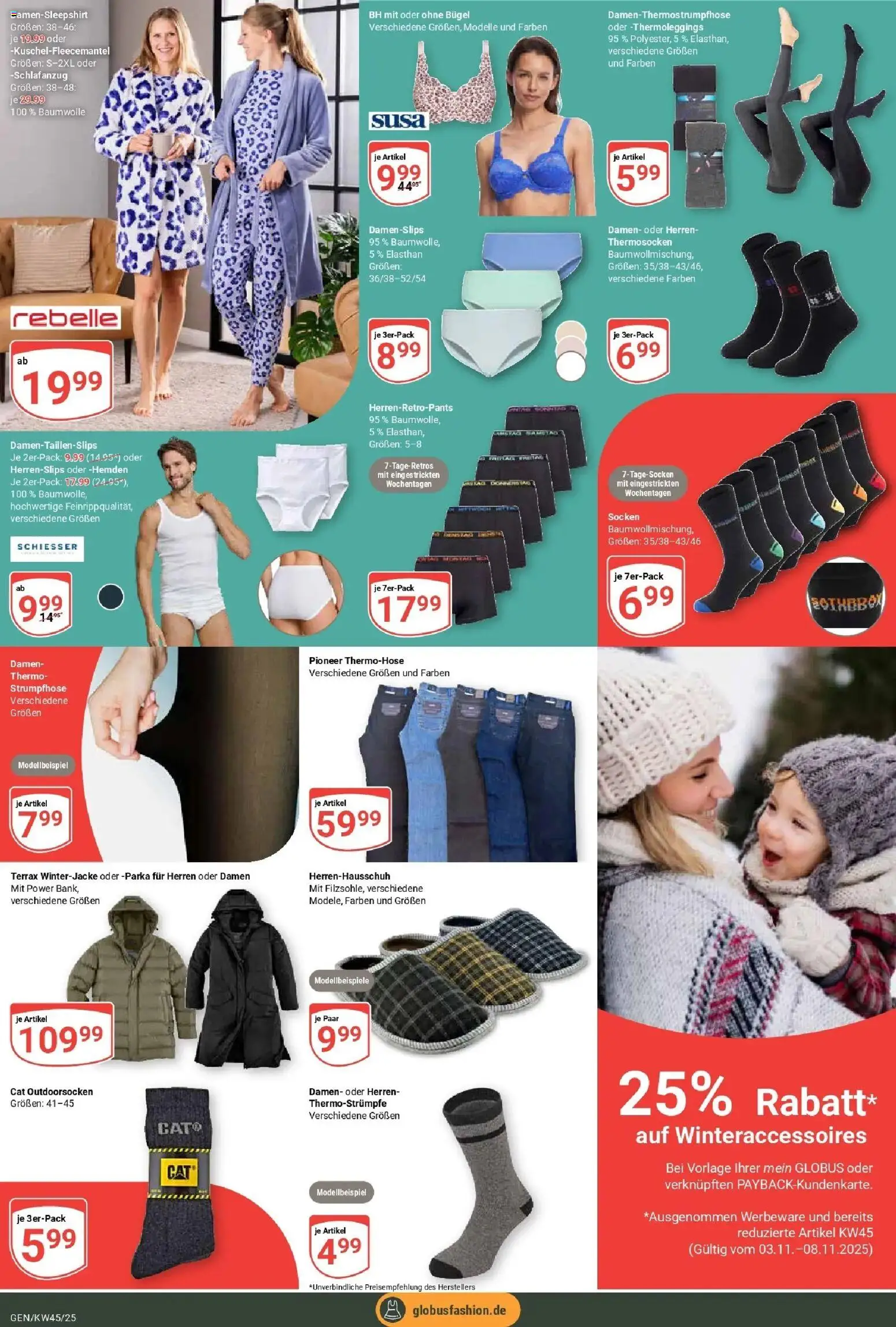 Globus prospekt Gensingen	 (ab 02.11.2025) » Angebote online | Seite: 33 | Produkte: Parka, Winterjacke, BH, Socken