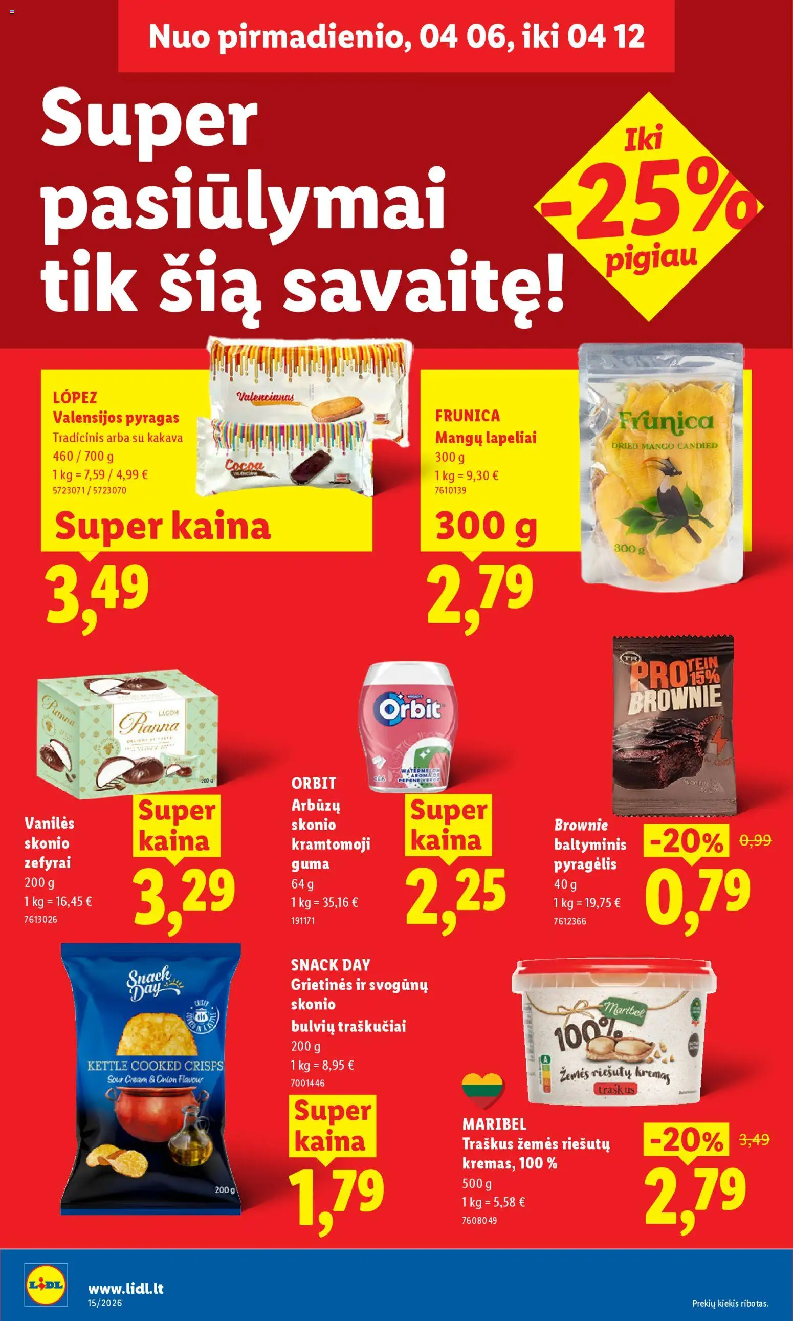 LIDL akcijos nuo 06.04.2026 | Puslapis: 20 | Prekių: Pyragas, Traškučiai