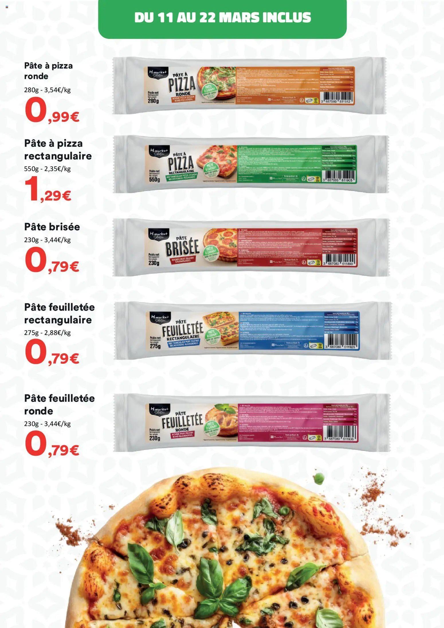 {H1} | Page: 10 | Produits: Pâte à pizza, Pâte brisée, Pâte feuilletée, Pizza
