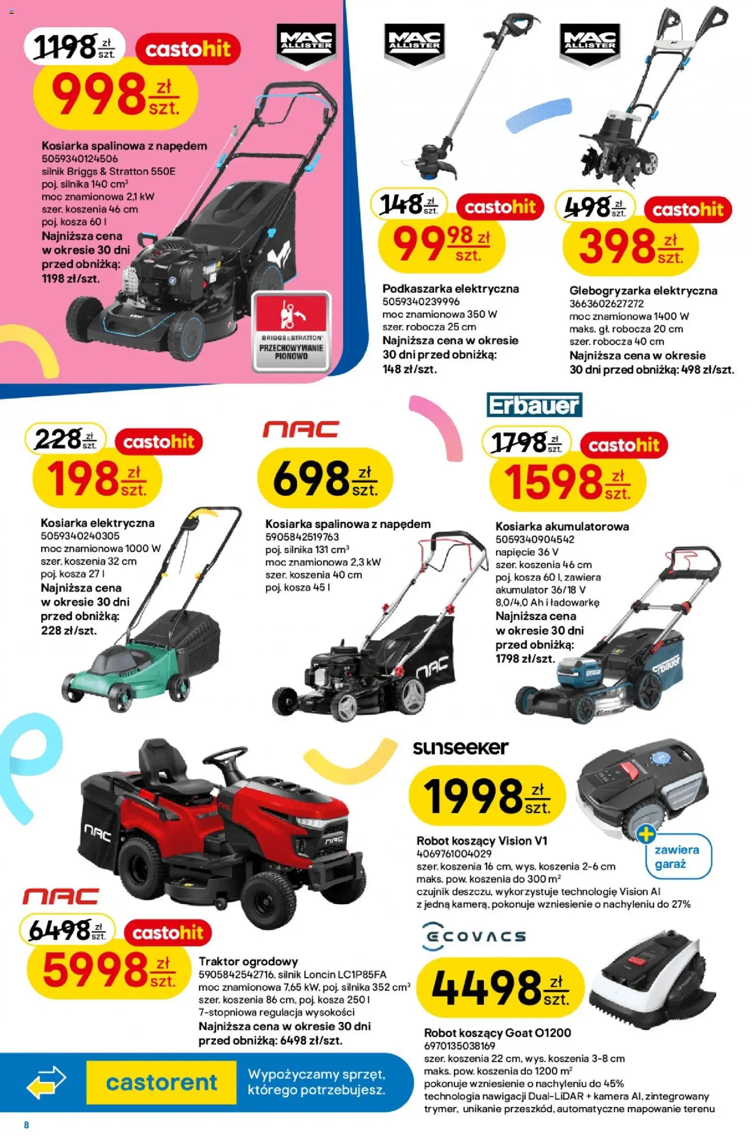 Castorama gazetka od 07.04.2026 | Strona: 8 | Produkty: Robot, Kosiarka