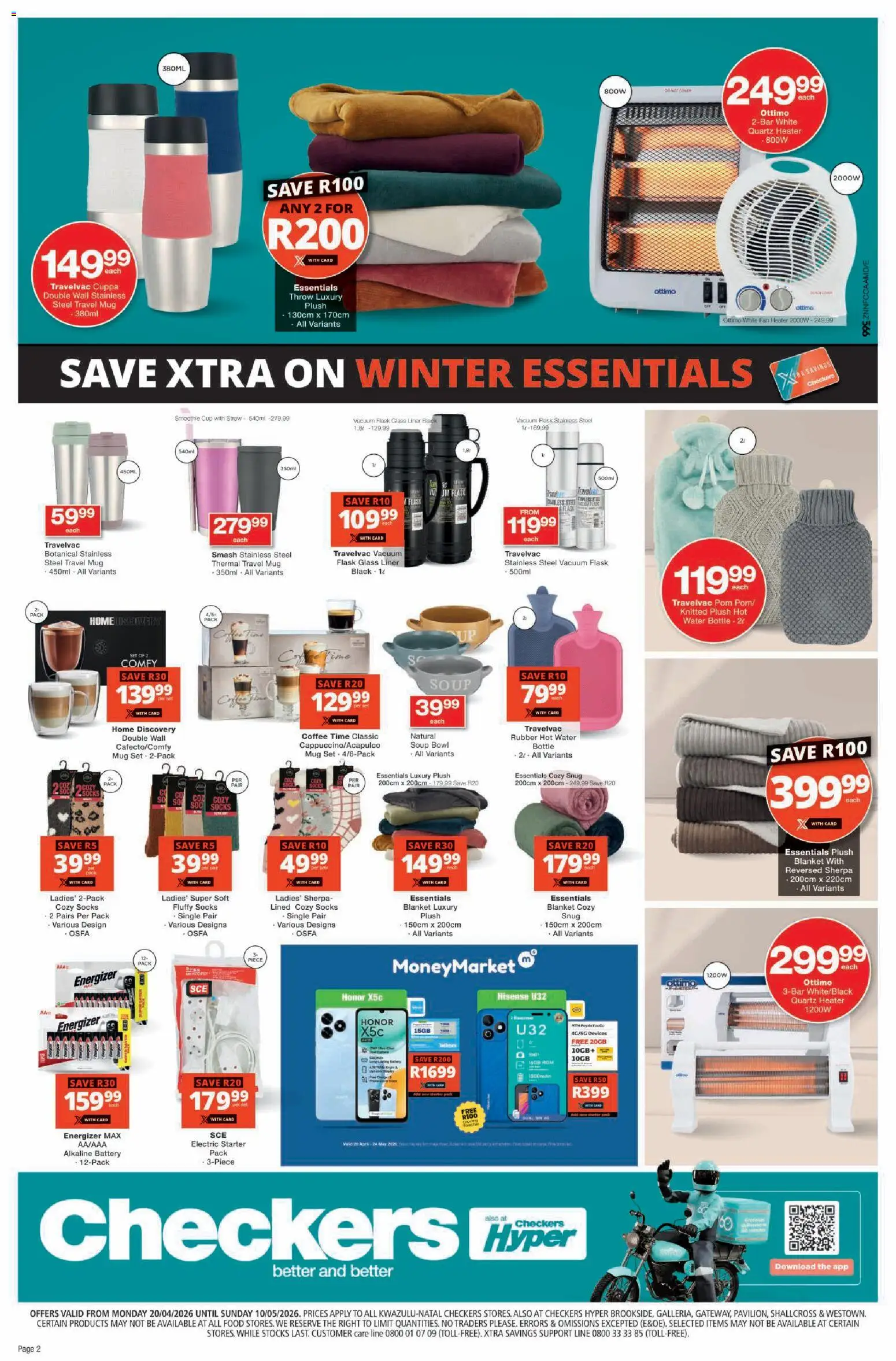 New Checkers catalogue – valid from 20.04.2026 | Page: 14 | Products: Bowl, Blanket, Heater, Water