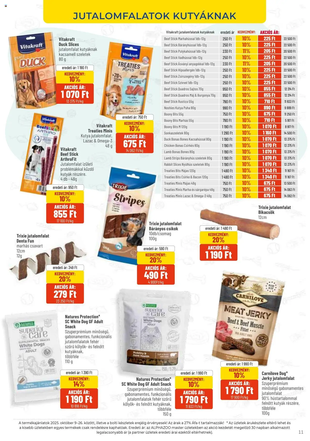AlphaZoo akciós ujság - amely érvényes a következő dátumtól: 09.10.2025 | Oldal: 11 | Termékek: Burgonya, Bárányhús, Bacon, Lazac