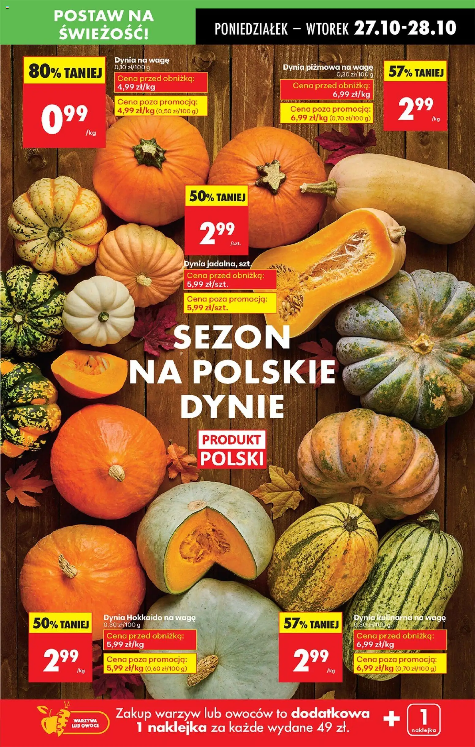 Biedronka gazetka od 27.10.2025 | Strona: 19 | Produkty: Dynia, Warzywa, Owoce