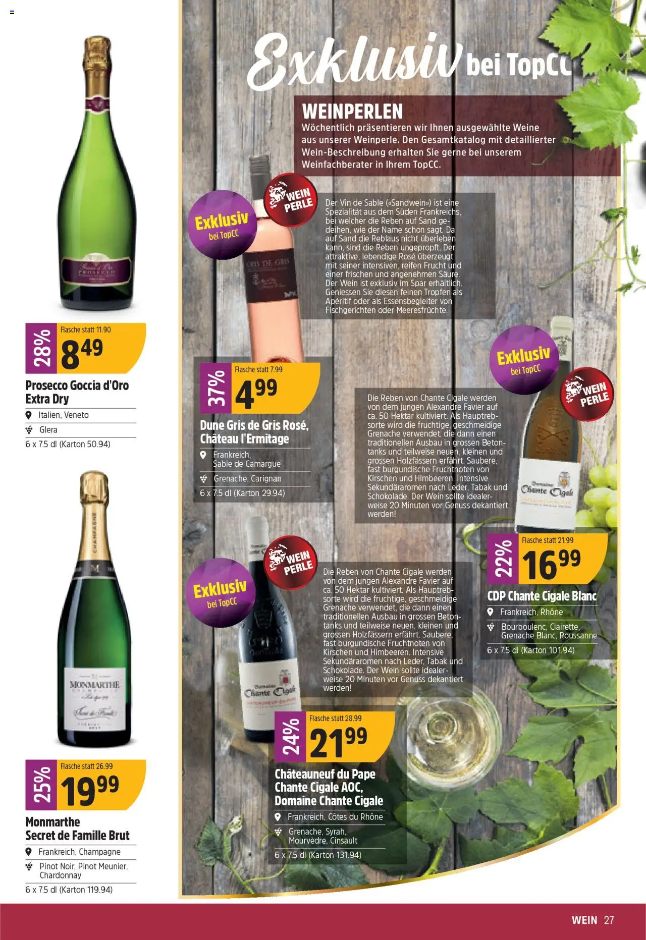 TopCC Aktionen – gültig ab 20.10.2025 | Seite: 27 | Produkte: Kirschen, Wein