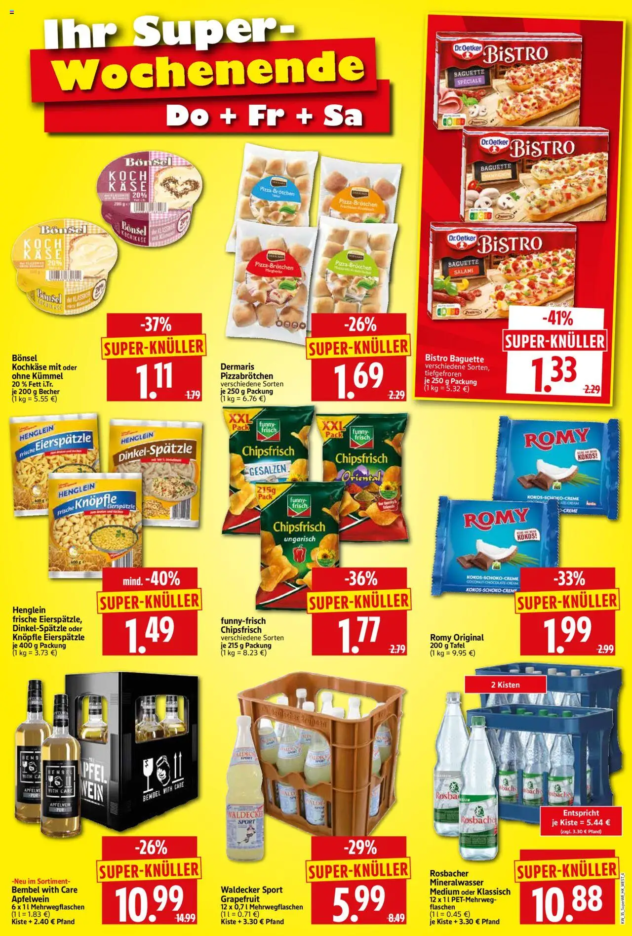 HERKULES Sonderbeilage - gültig ab dem 28.08.2025 | Seite: 4 | Produkte: Käse, Baguette, Mineralwasser, Salami