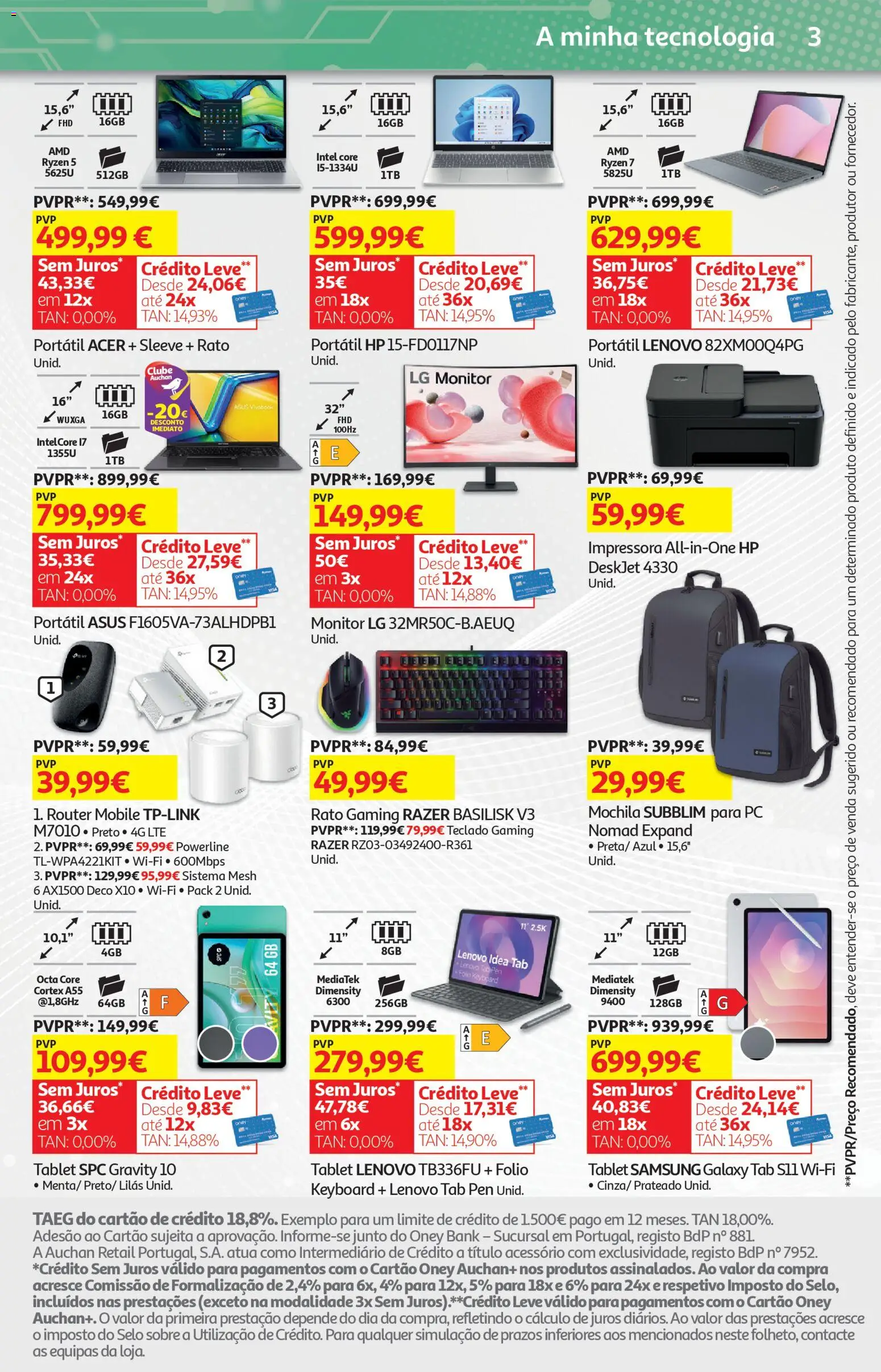 Auchan - Preços Redondos - Pet │ válido de 27.01.2026 | Página: 34 | Produtos: Mochila, PC, Teclado, Tablet
