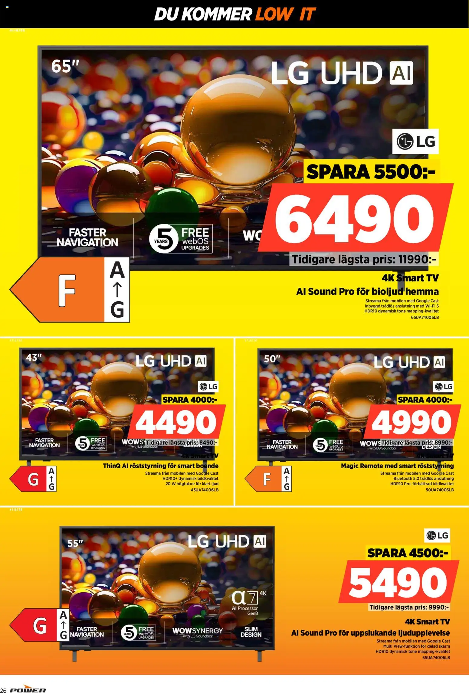Power reklamblad aktuell från 02.02.2026 | Sida: 26 | Produkter: Smart tv, Tv, Högtalare, Wifi