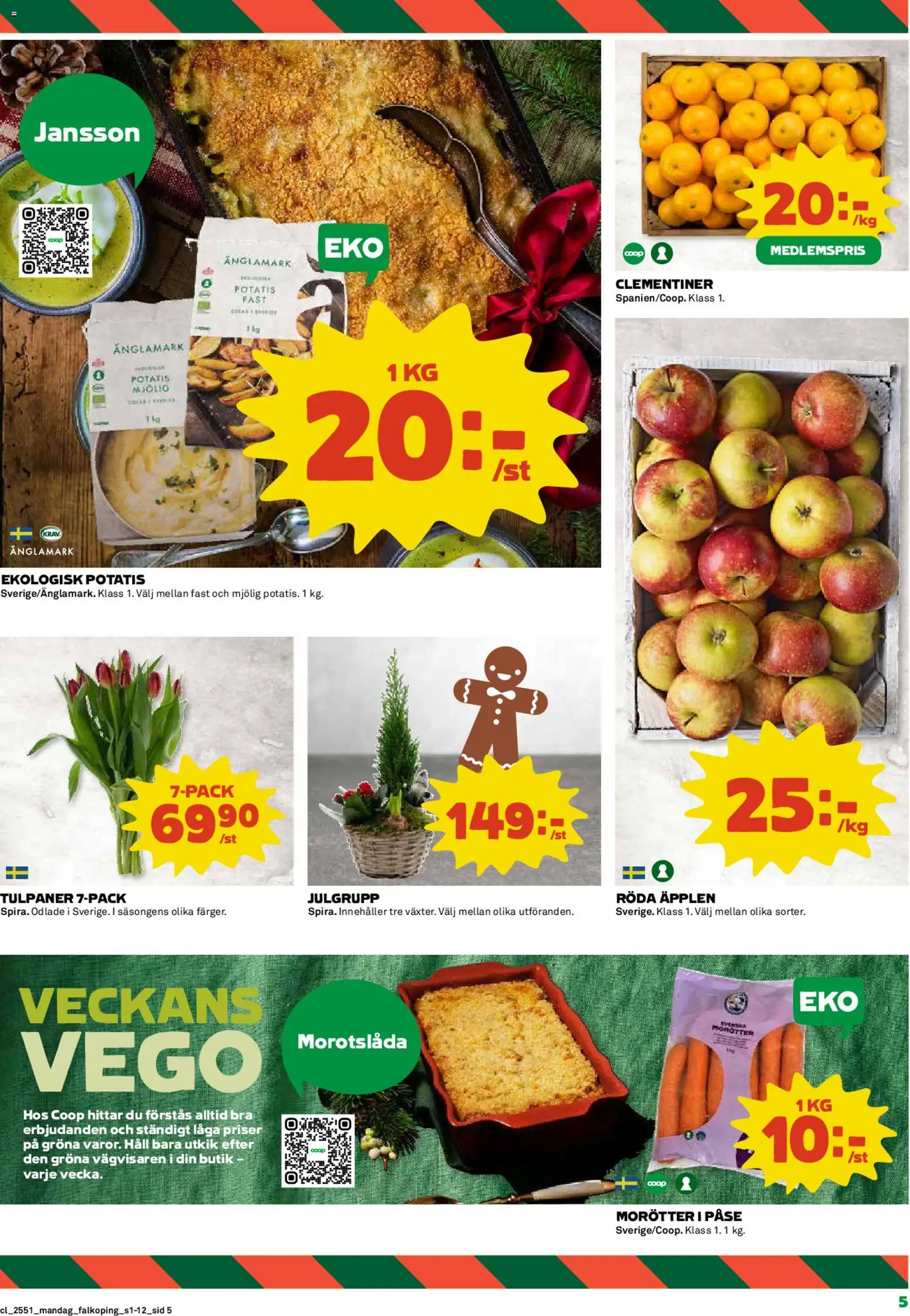 Coop reklamblad aktuell från 15.12.2025 | Sida: 5 | Produkter: Äpplen, Potatis, Häll