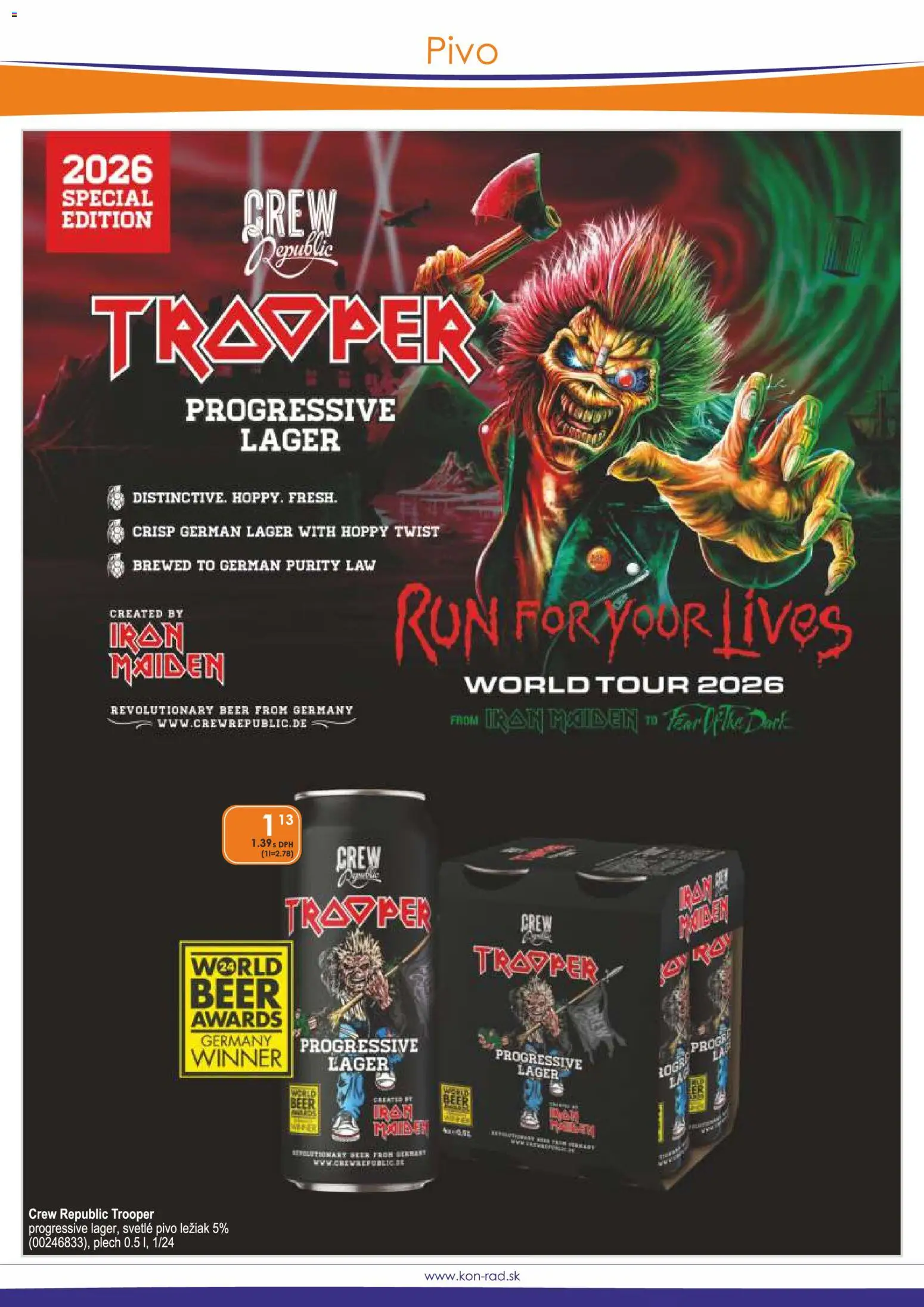 Nové KON - RAD akcie – leták je platný od 01.05.2026 | Strana: 21 | Produkty: Pivo