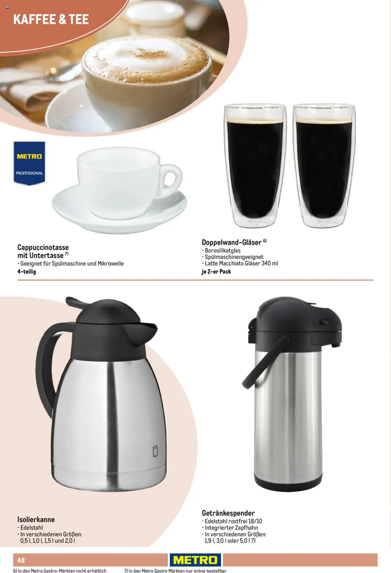 Metro Non Food Sortiment – gültig ab 01.10.2025 | Seite: 48 | Produkte: Mikrowelle, Kaffee, Tee