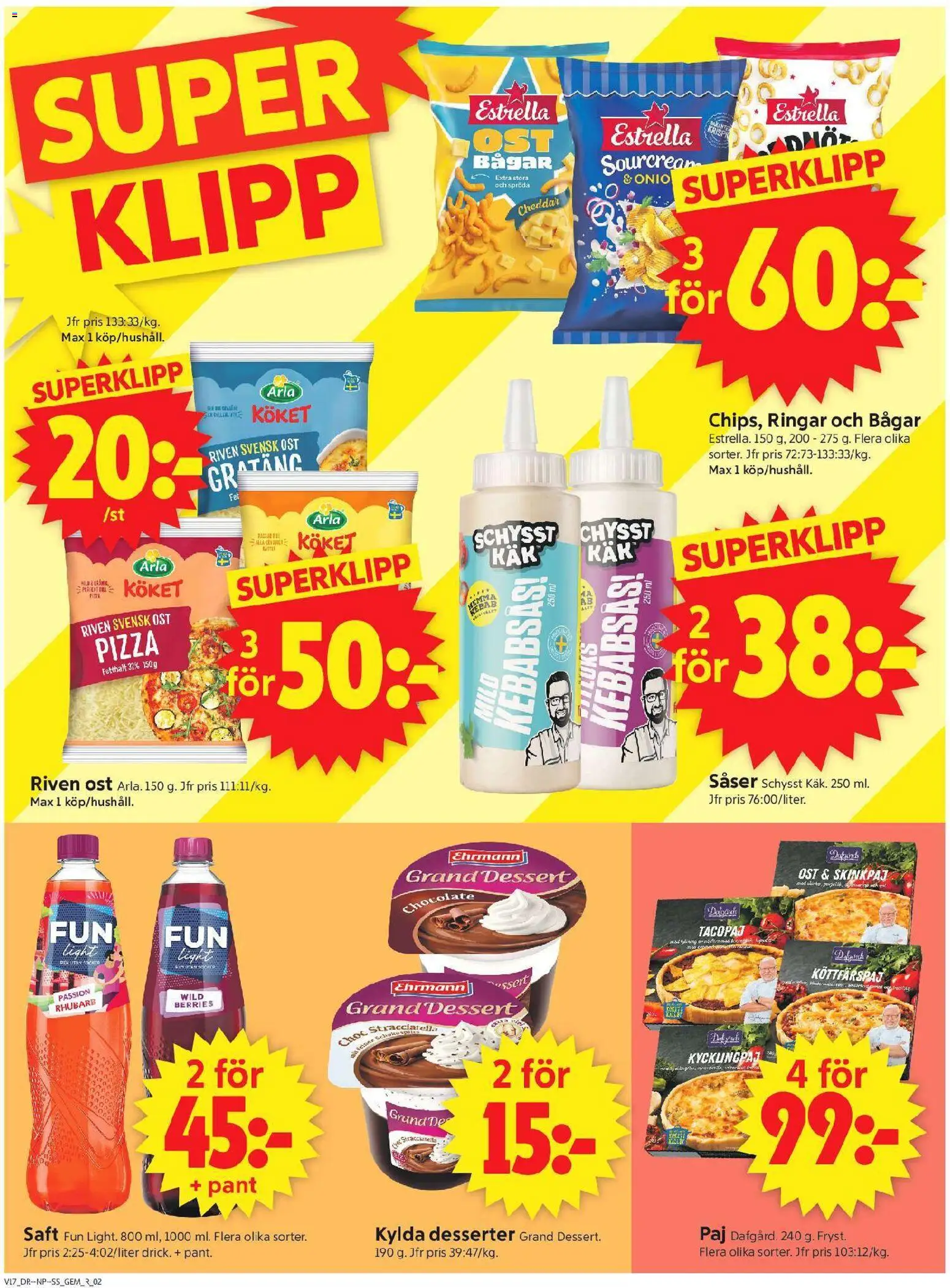 ICA Supermarket reklamblad aktuell från 20.04.2026 | Sida: 2 | Produkter: Cheddar, Kebabsås, Ost, Pizza