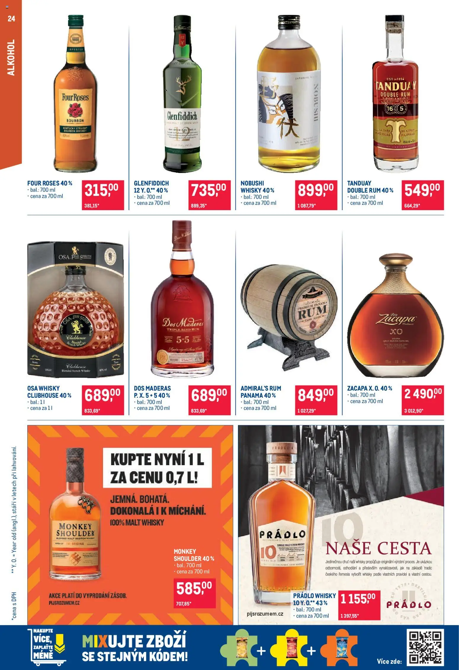 Makro leták - Pro milovníky jídla od 25.02.2026 | Strana: 24 | Produkty: Rum, Whiskey, Bourbon, Whisky