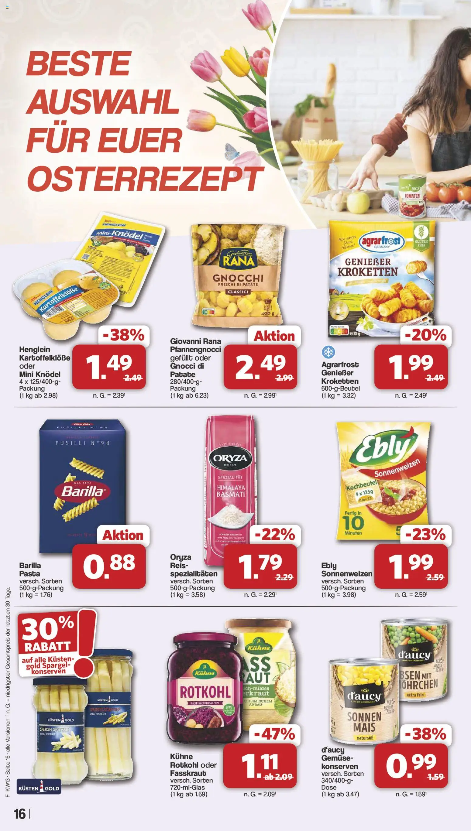 Famila Nordwest Prospekt 	 – gültig ab 23.03.2026 | Seite: 16 | Produkte: Gnocci, Spargel, Gemüse, Pasta