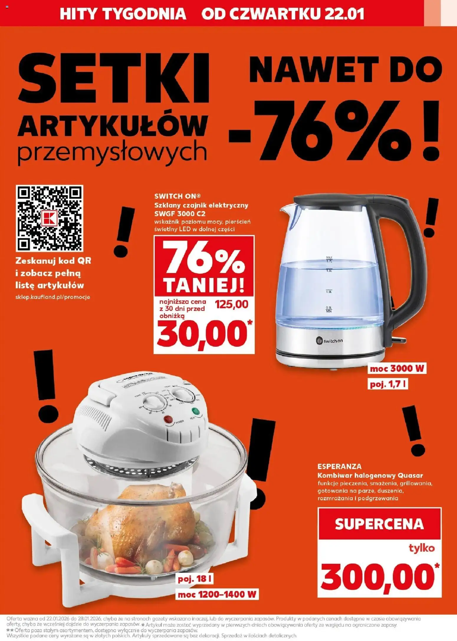 Kaufland gazetka - Mega okazje od 22.01.2026 | Strona: 3 | Produkty: Czajnik