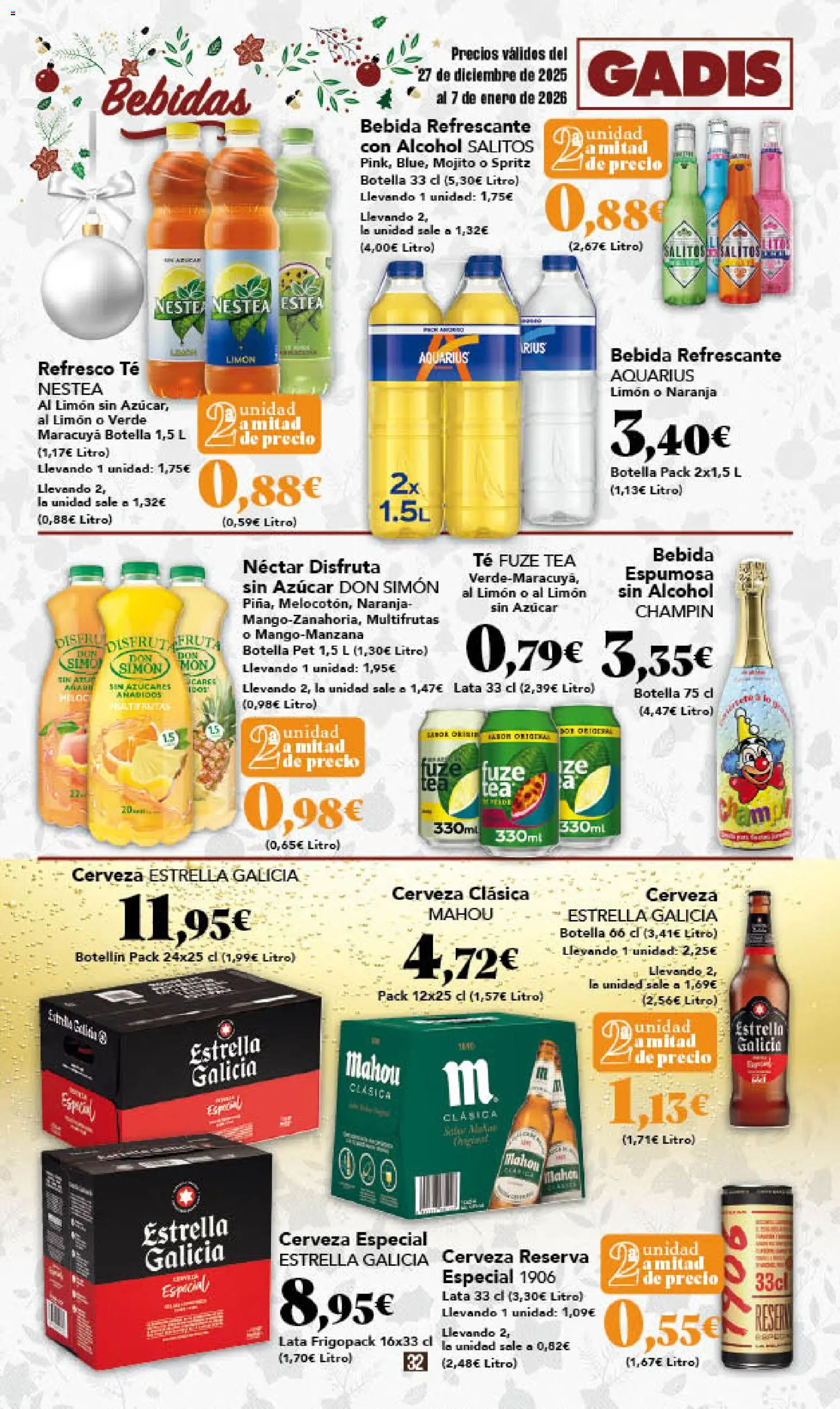 Gadis - folleto │ válido desde el 27.12.2025 | Página: 32 | Productos: Cerveza, Té, Néctar