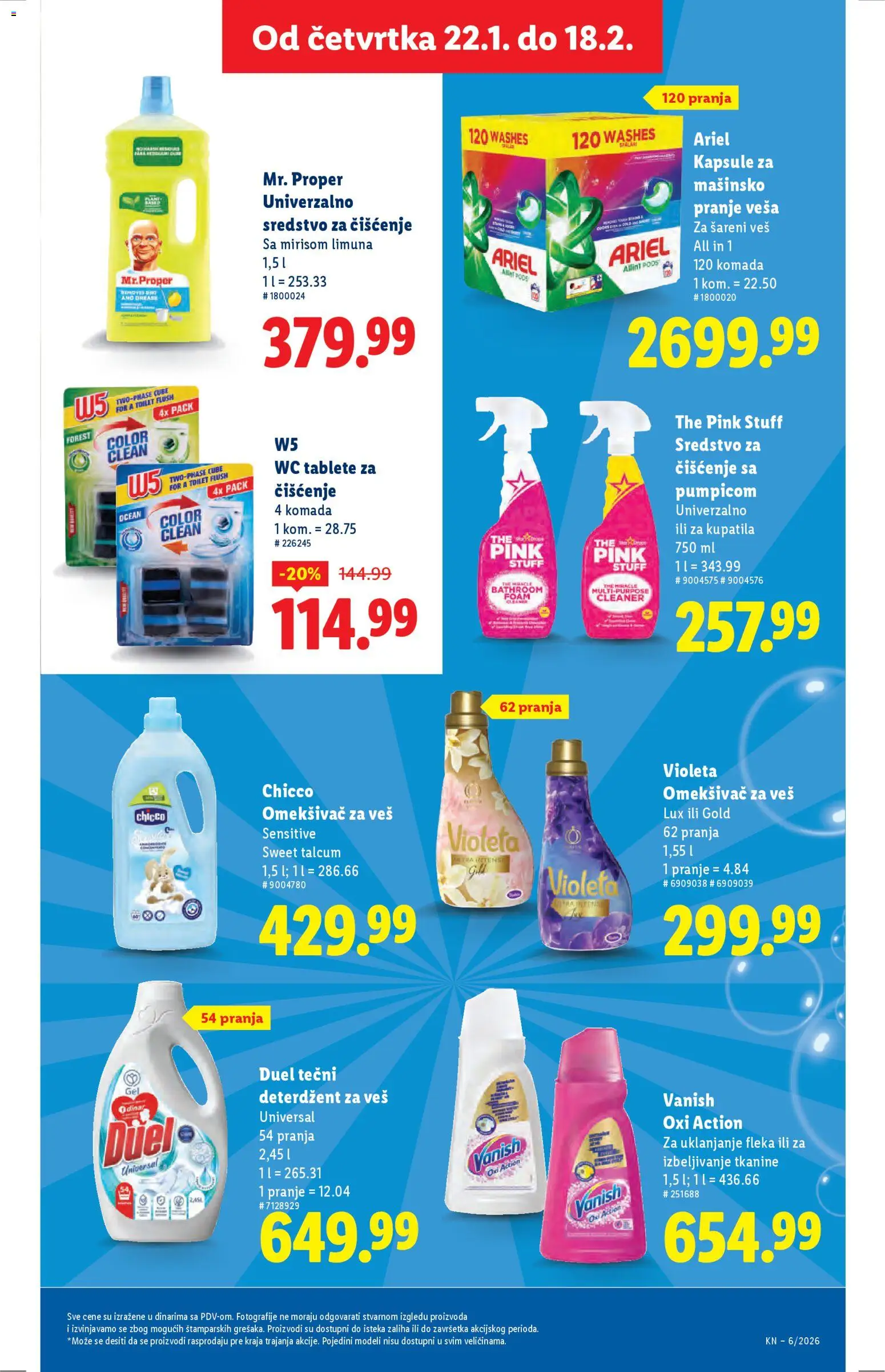 Lidl katalog - važi od 05.02.2026 | Strana: 29 | Proizvode: Ariel, Kapsule, Wc, Omekšivač za veš