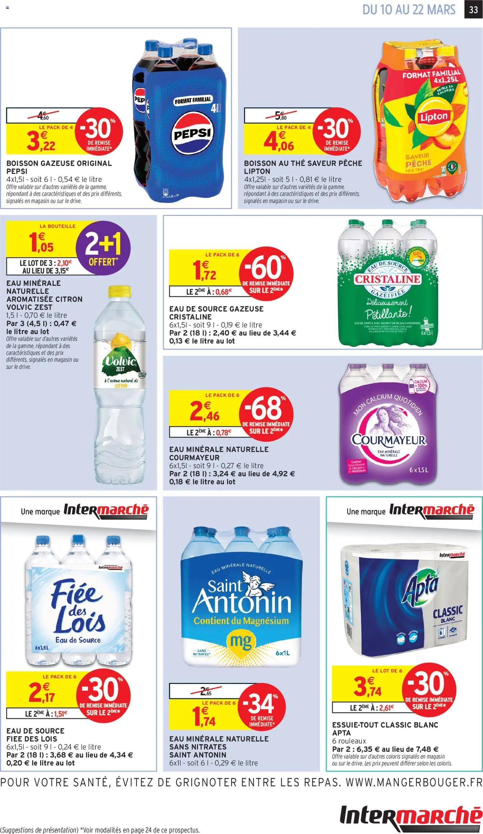 {H1} | Page: 33 | Produits: Volvic, Citron, Essuie-tout, Eau minérale naturelle