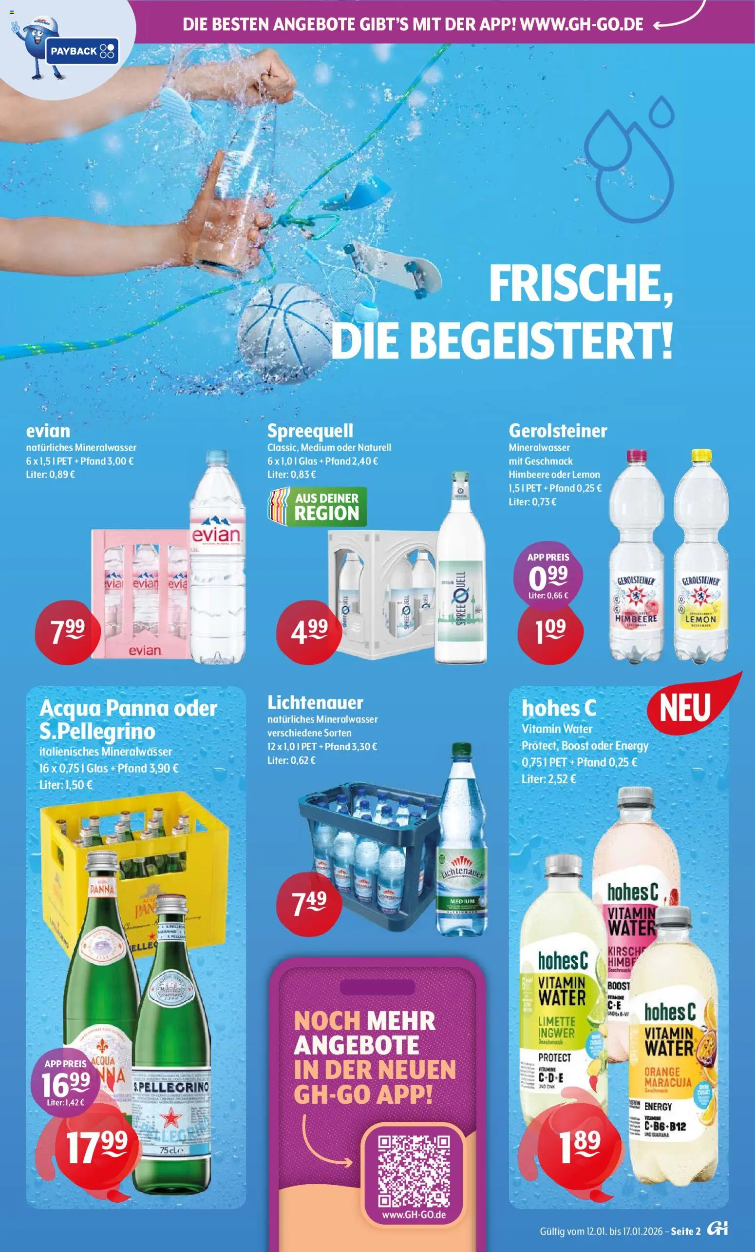 Trink und Spare Prospekt – gültig ab 12.01.2026 | Seite: 2 | Produkte: Mineralwasser, Limette, Himbeere, Gerolsteiner