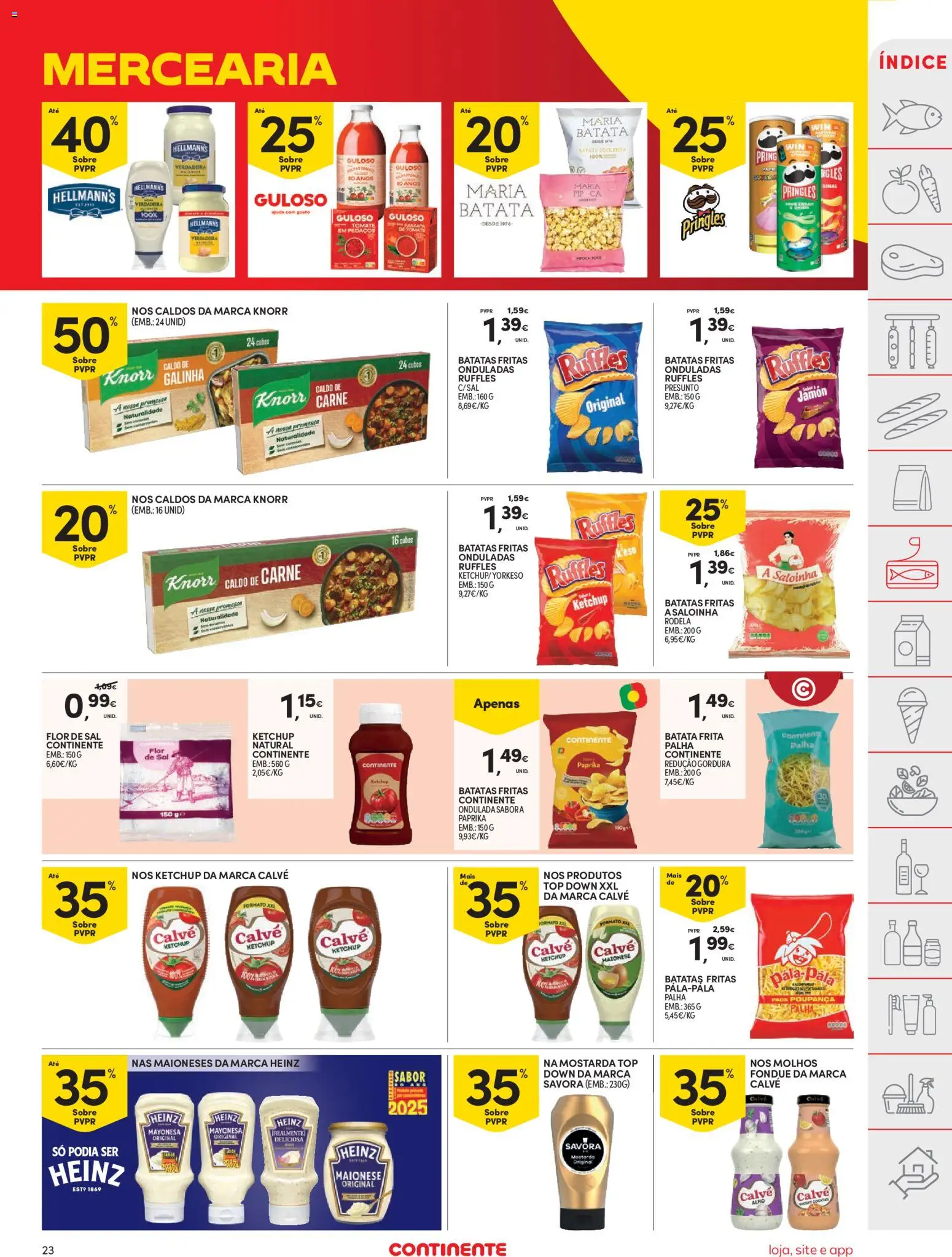 Continente folheto │ válido de 11.11.2025 | Página: 23 | Produtos: Batata, Cabo, Sal, Presunto