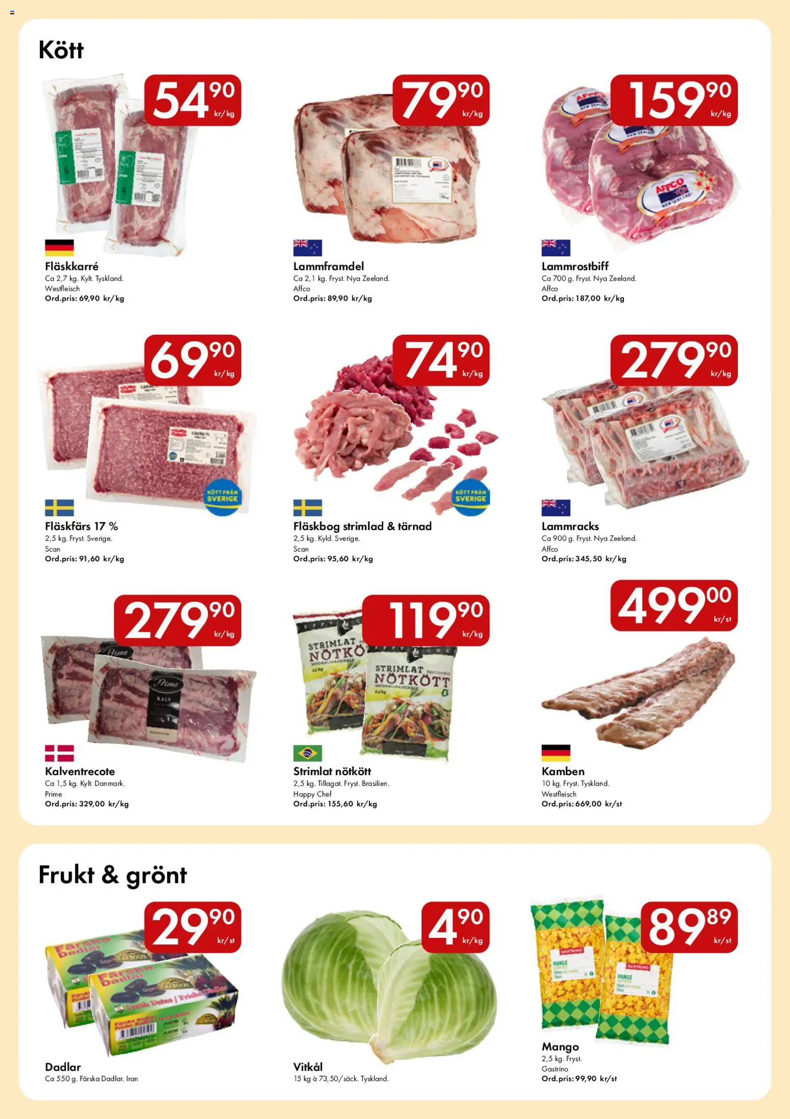 Hypermarkety reklamblad aktuell från 09.03.2026 | Sida: 2 | Produkter: Vitkål, Nötkött, Mango