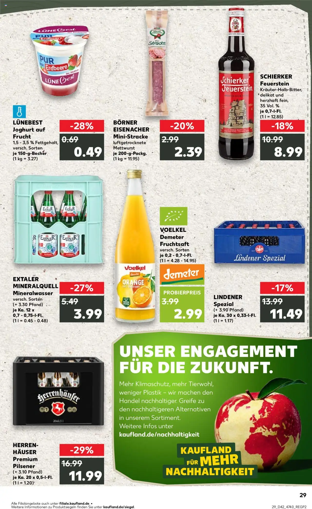 Kaufland prospekt Hannover	 – gültig ab 16.10.2025 | Seite: 29 | Produkte: Joghurt, Mineralwasser, Fruchtsaft