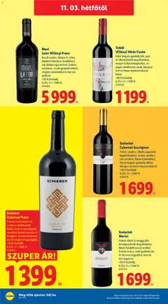 Szeleshát Cabernet Sauvignon, Fekete szedres, ribizlis jegyekkel fogad illatában. Ízében mediterrán savakkal, finom tanninokkal, fekete bogyós gyümölcsökkel, közepes testtel és hosszú utóízzel. +50 Ft betétdíj 0,75l - amely érvényes a következő dátumtól: 03.11.2025 | Oldal: 4