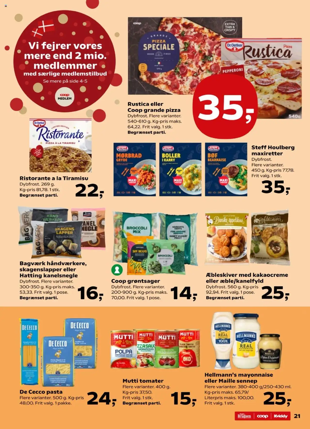 Super Brugsen tilbudsavis – gyldig fra 10.10.2025 | Side: 22 | Produkter: Karry, Pizza, Tomater, Broccoli