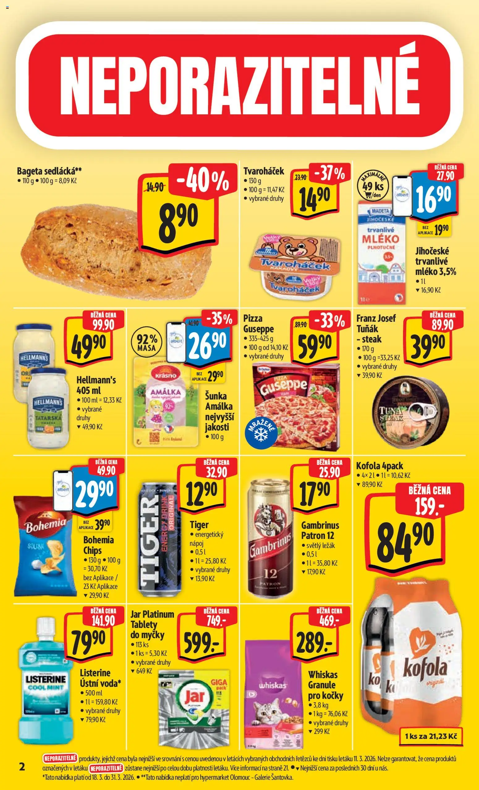 Albert leták - Hypermarket od 18.03.2026 | Strana: 6 | Produkty: Pizza, Tvaroháček, Gambrinus, Energy drink