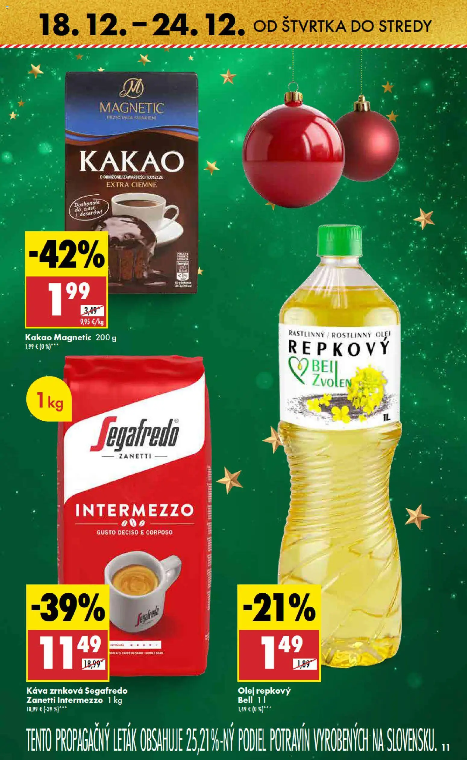 Nové Biedronka akcie – leták je platný od 18.12.2025 | Strana: 11 | Produkty: Olej, Káva, Kakao