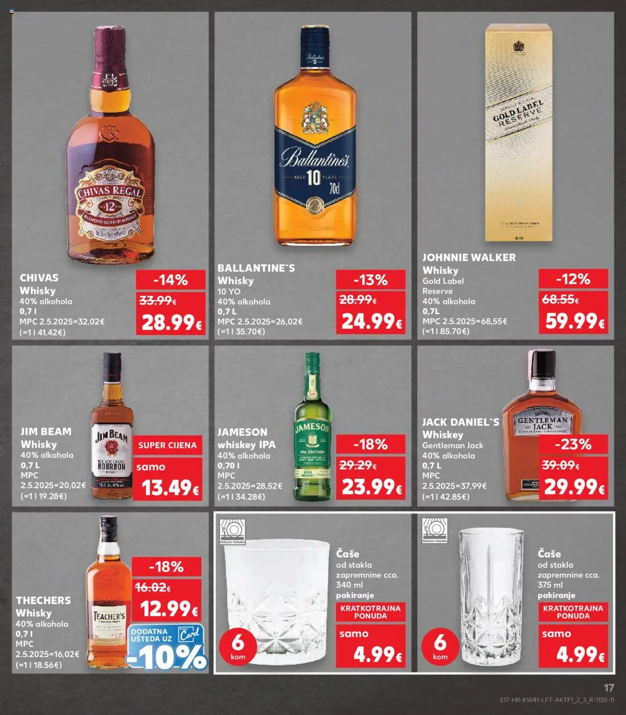 Kaufland katalog | vrijedi od 08.10.2025 | Stranica: 17 | Proizvodi: Jameson, Whisky, Čaše, Regal