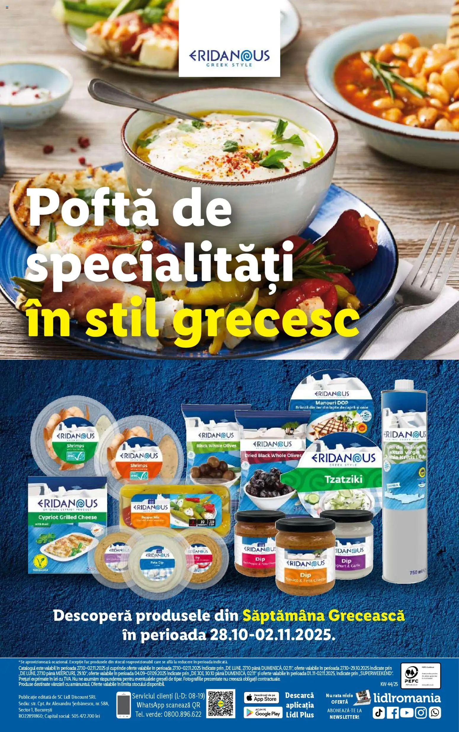 Noul catalog Lidl – valabil de la 27.10.2025 | Pagină: 22 | Produse: Delgeç, Lapte, Brânză, Ulei