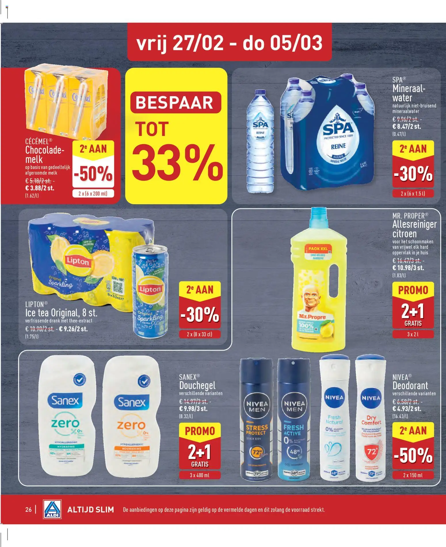 {H1} | Pagina: 26 | Producten: Citroen, Mineraalwater, Douchegel, Chocolade