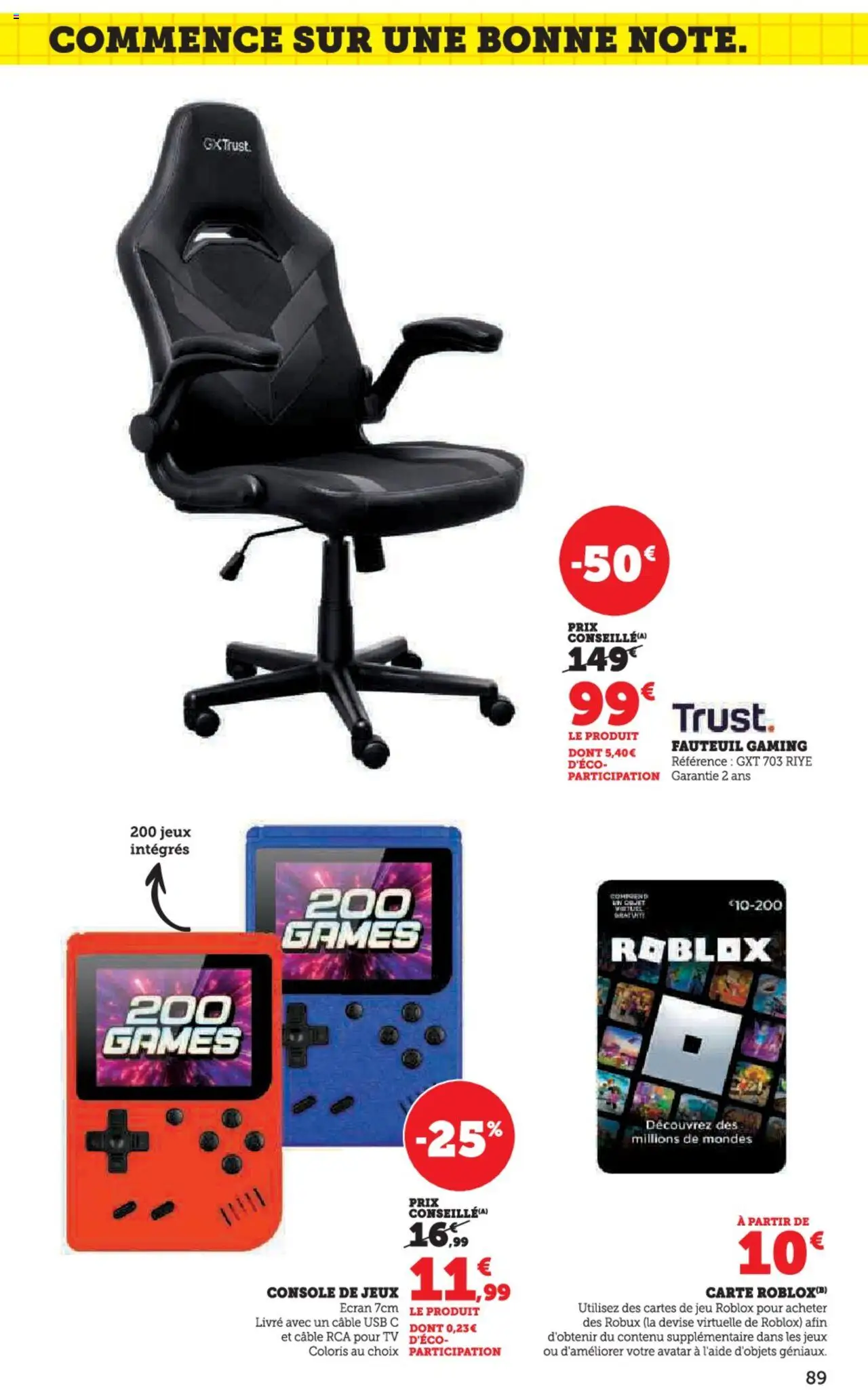  | Page: 89 | Produits: Câble, USB, Jeux, Livre