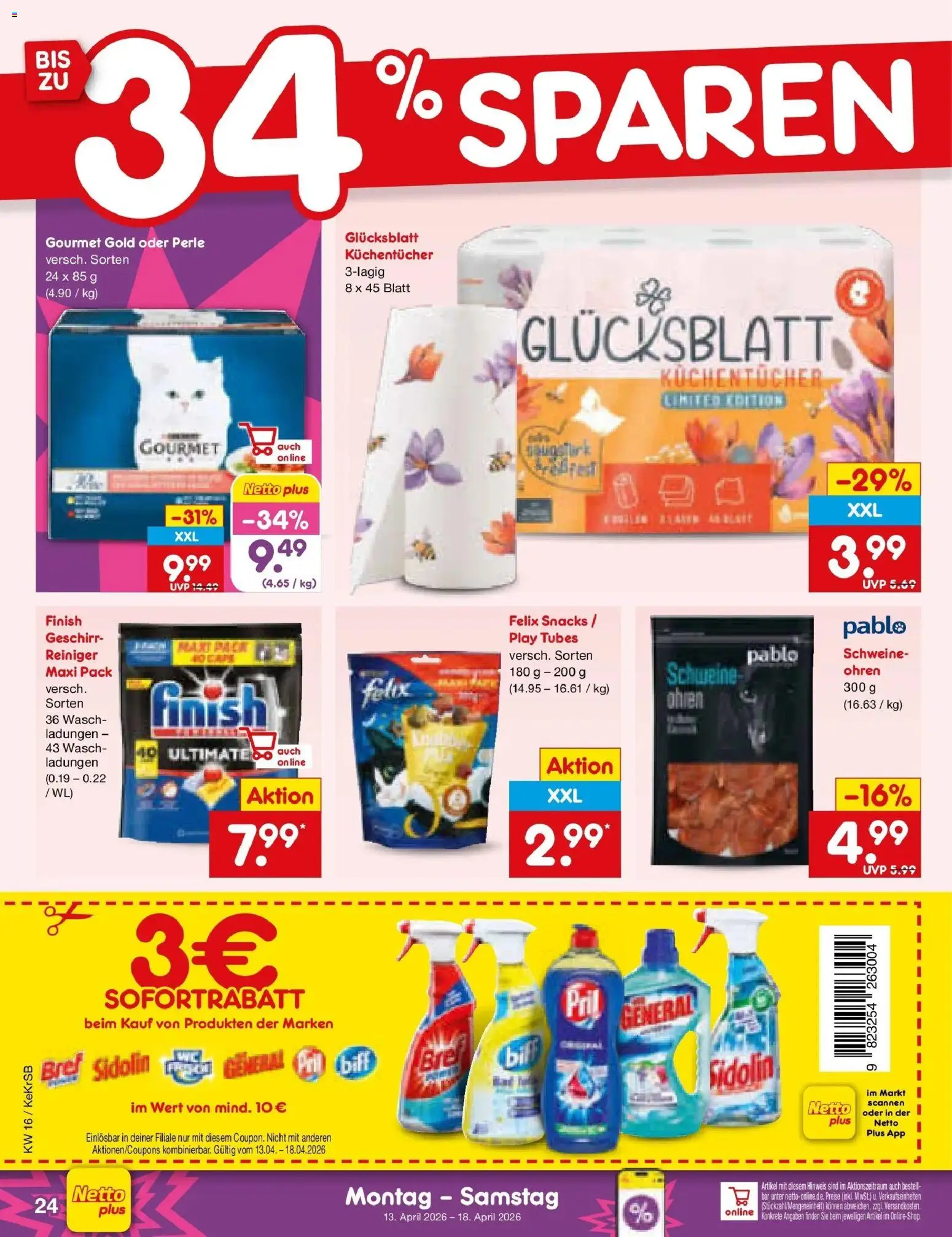 Netto Marken-Discount Prospekt Kruft	 – gültig ab 13.04.2026 | Seite: 36 | Produkte: Finish, Pril