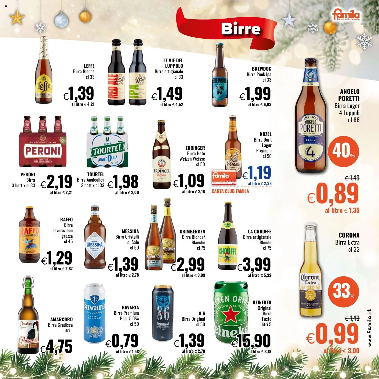 Volantino Famila del 11.12.2025 | Pagina: 15 | Prodotti: Birra, Sale, Heineken