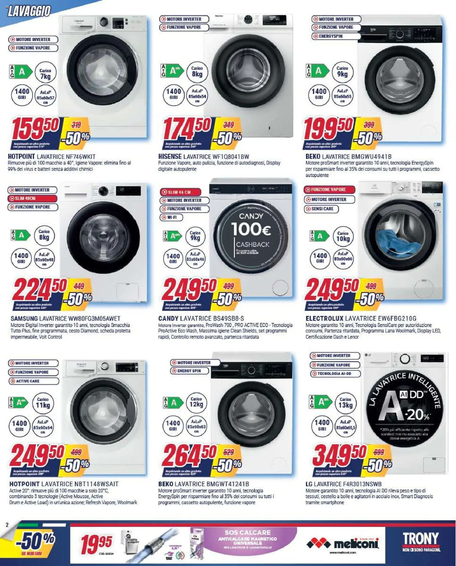 Volantino Trony del 04.12.2025 | Pagina: 2 | Prodotti: Anticalcare, Lavatrice, Smartphone, Samsung