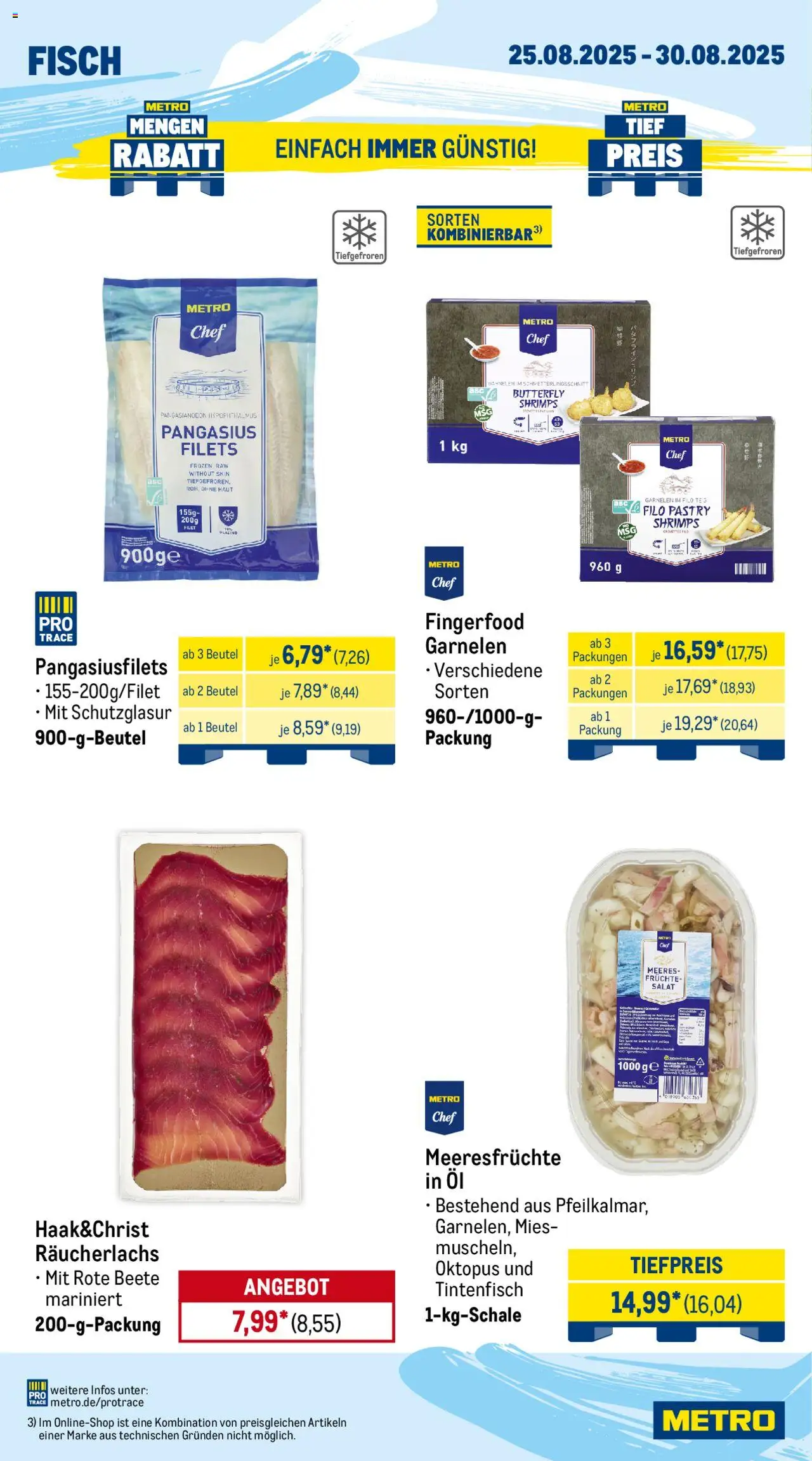 Metro Prospekt 	 - gültig ab dem 25.08.2025 | Seite: 7 | Produkte: Tintenfisch, Räucherlachs, Meeresfrüchte, Salat