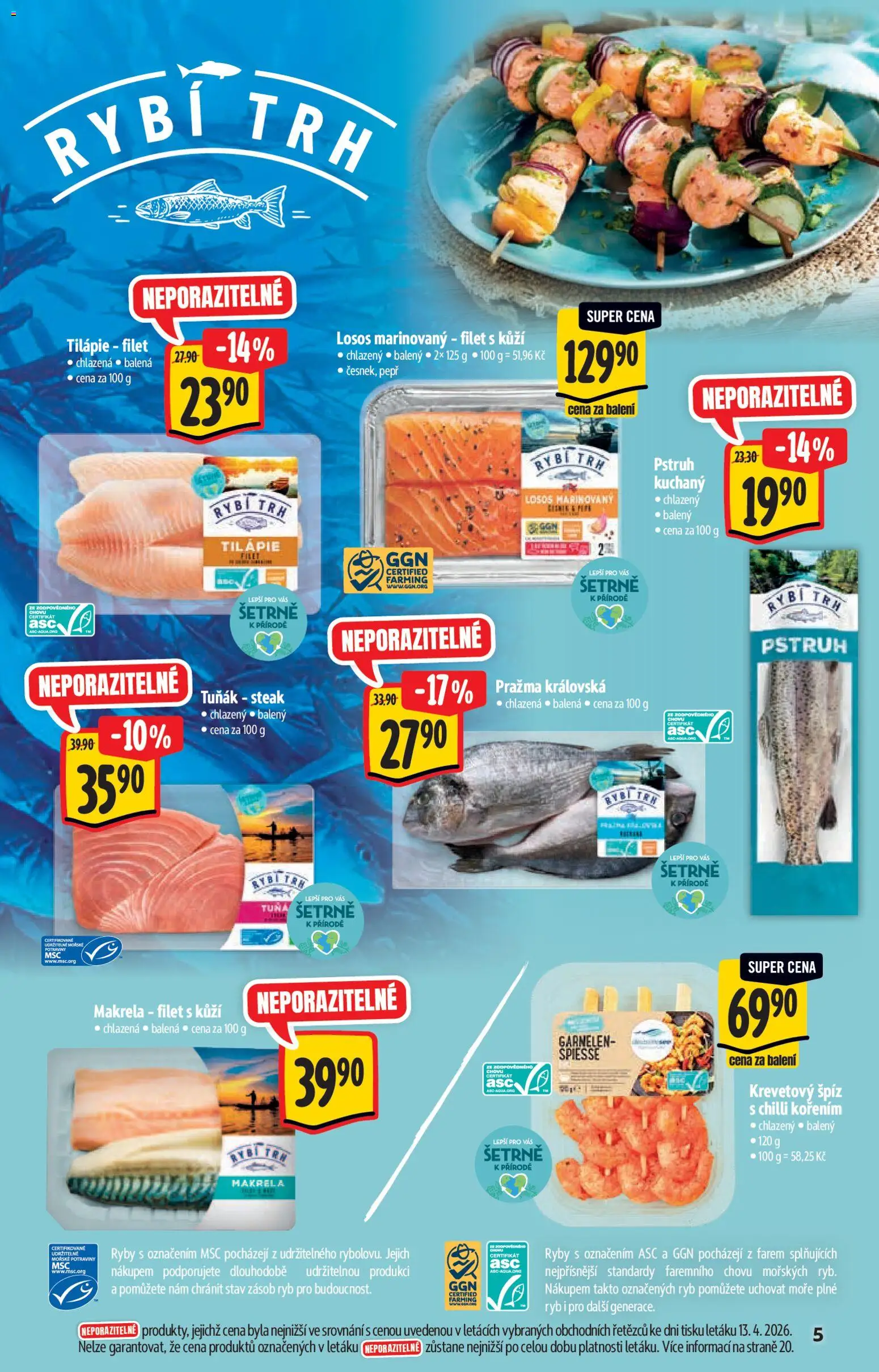 Albert katalog - Hypermarket od 22.04.2026 | Strana: 5 | Produkty: Špíz, Pražma, Ryby, Tilapie