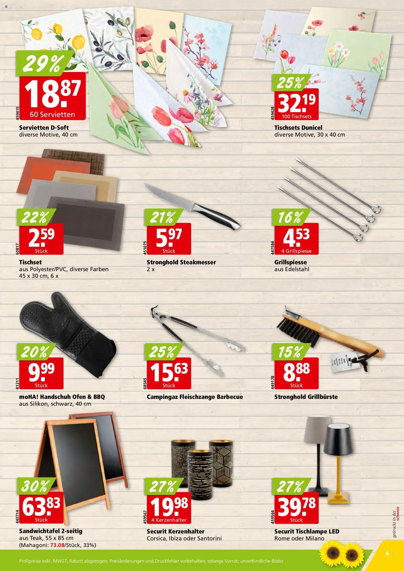 Aligro Aktionen Garten Schlieren, Gossau SG, Frauenfeld, Rapperswil-Jona, Sargans, Bern, Brüttisellen, Pratteln, Emmen, Spreitenbach – gültig ab 02.03.2026 | Seite: 4 | Produkte: Bilder, Ofen