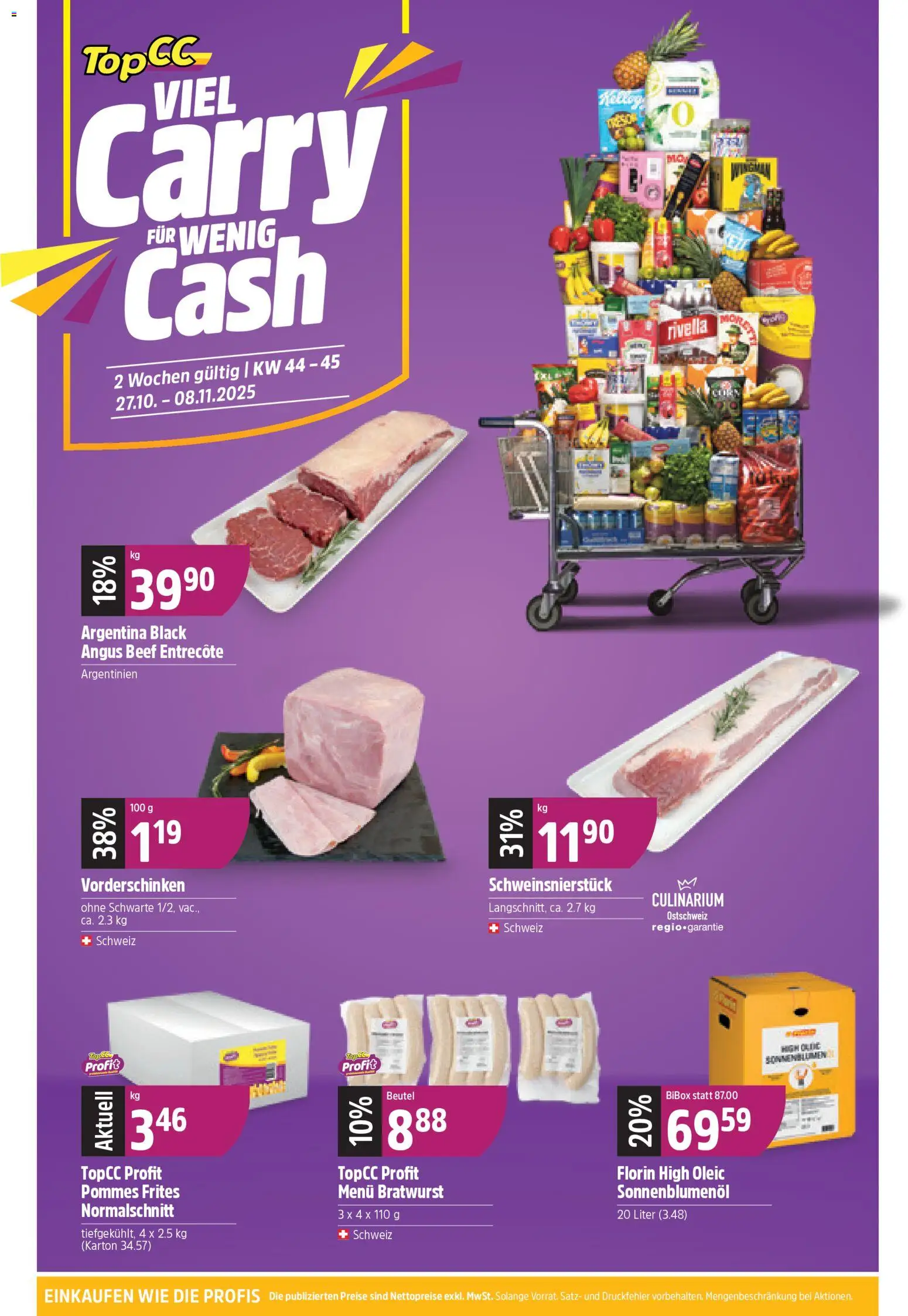 TopCC Aktionen Viel Carry – gültig ab 27.10.2025 | Seite: 1 | Produkte: Pommes Frites