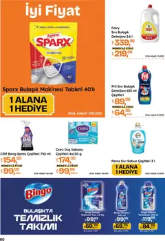 16.04.2026 tarihinden itibaren geçerli olan Migros kataloğu önizlemesi | Sayfa: 80 | Ürünler: Duş, Sabun, Parlatıcı, Bulaşık makinesi