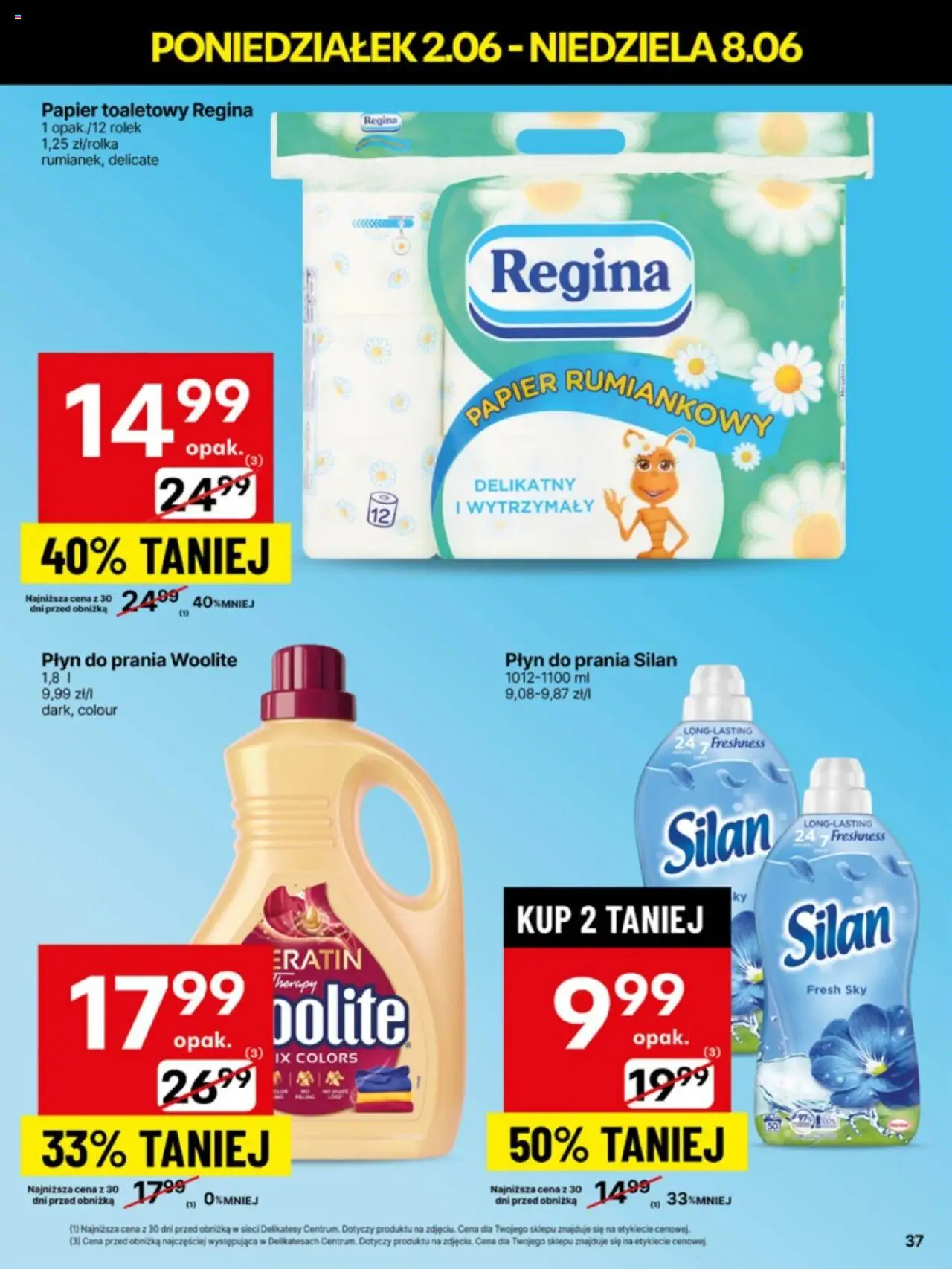 Delikatesy Centrum Gazetka - Sklepy Własne od 02.06.2025 | Strona: 37 | Produkty: Papier toaletowy, Delikatesy, Detergent