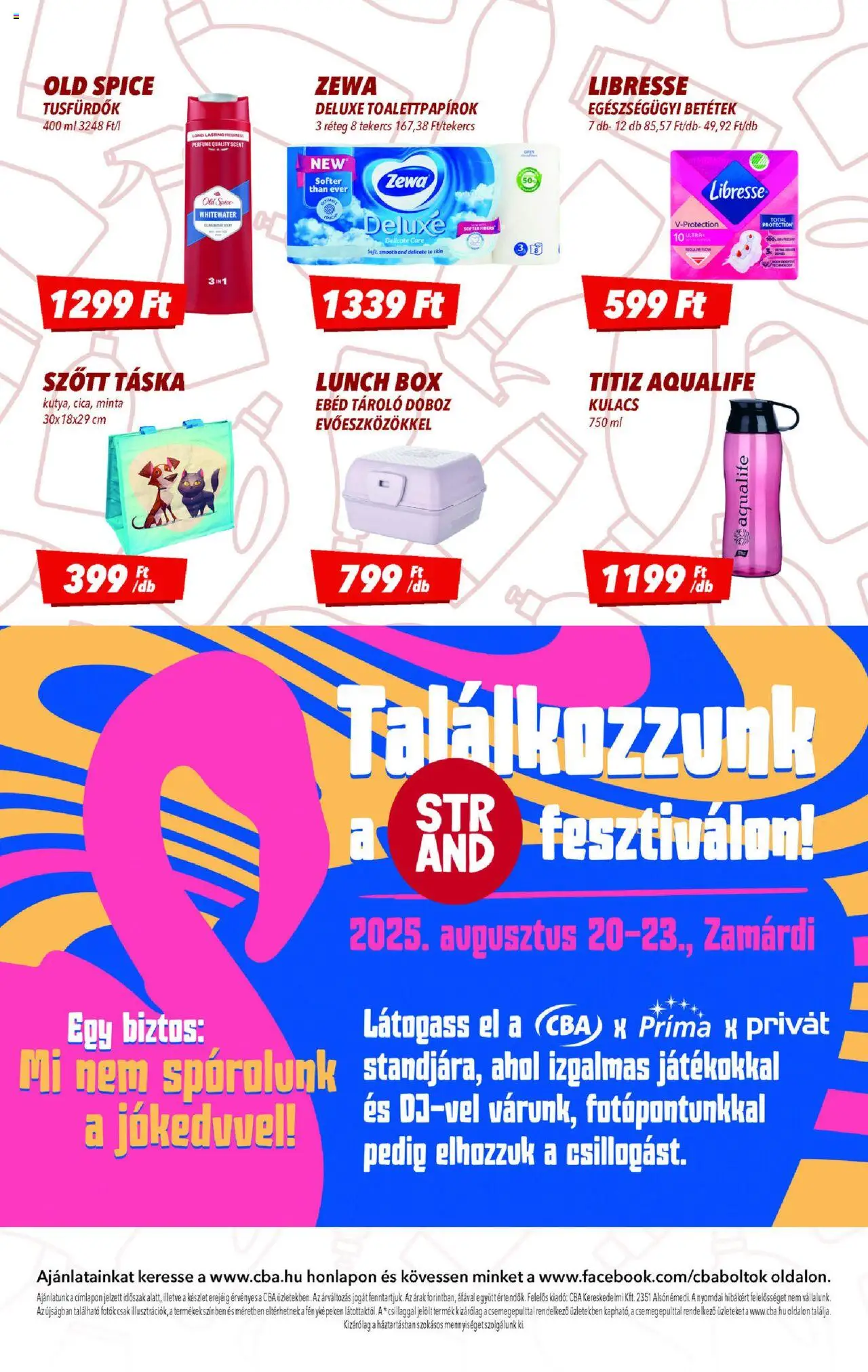 CBA akciós ujság - amely érvényes a következő dátumtól: 14.08.2025 | Oldal: 8 | Termékek: Old spice, Táska, Tároló doboz, Kulacs