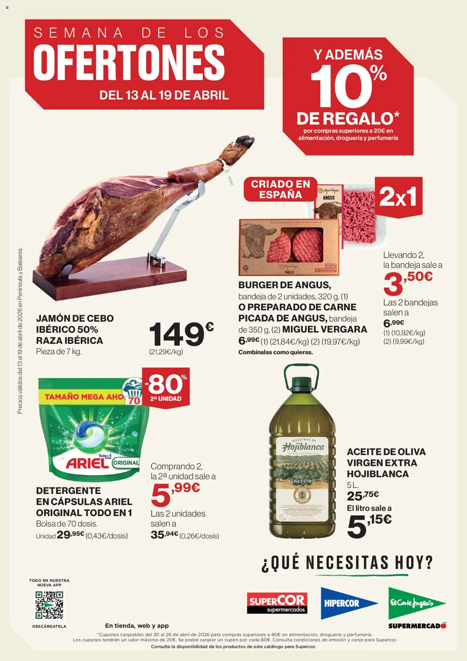 El Corte Inglés ofertas │ válido desde el 13.04.2026 | Página: 1 | Productos: Detergente, Aceite, Bolsa, Bandeja