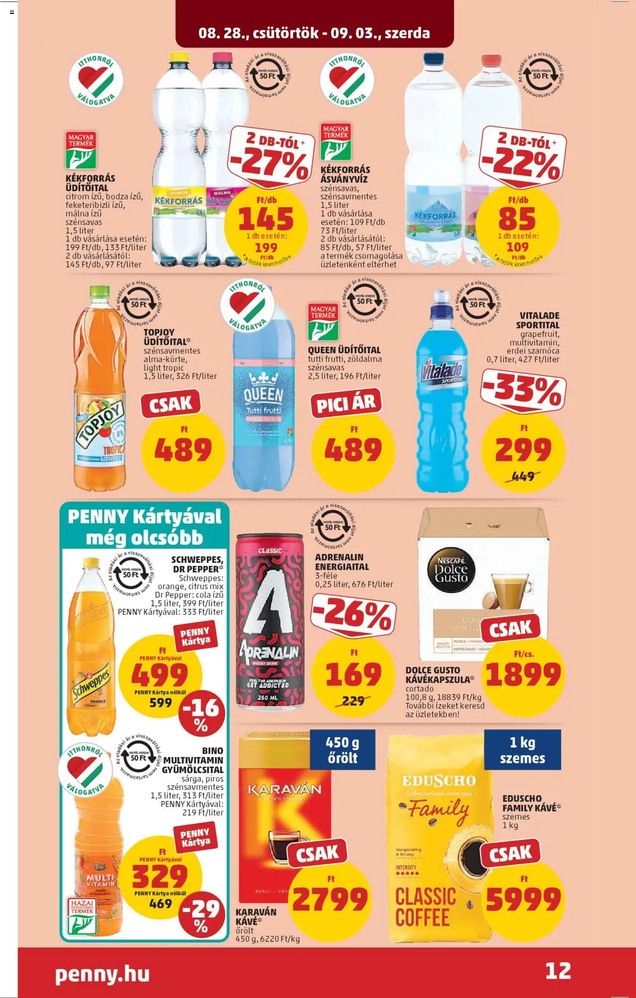 PENNY akciós ujság - amely érvényes a következő dátumtól: 28.08.2025 | Oldal: 14 | Termékek: Nescafé, Gyümölcsital, Só, Citrom