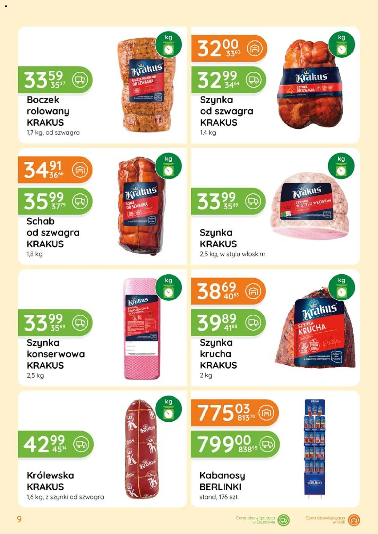 Eurocash gazetka - Katalog Wędlin od 05.03.2026 | Strona: 9 | Produkty: Schab, Kabanosy, Szynka, Boczek