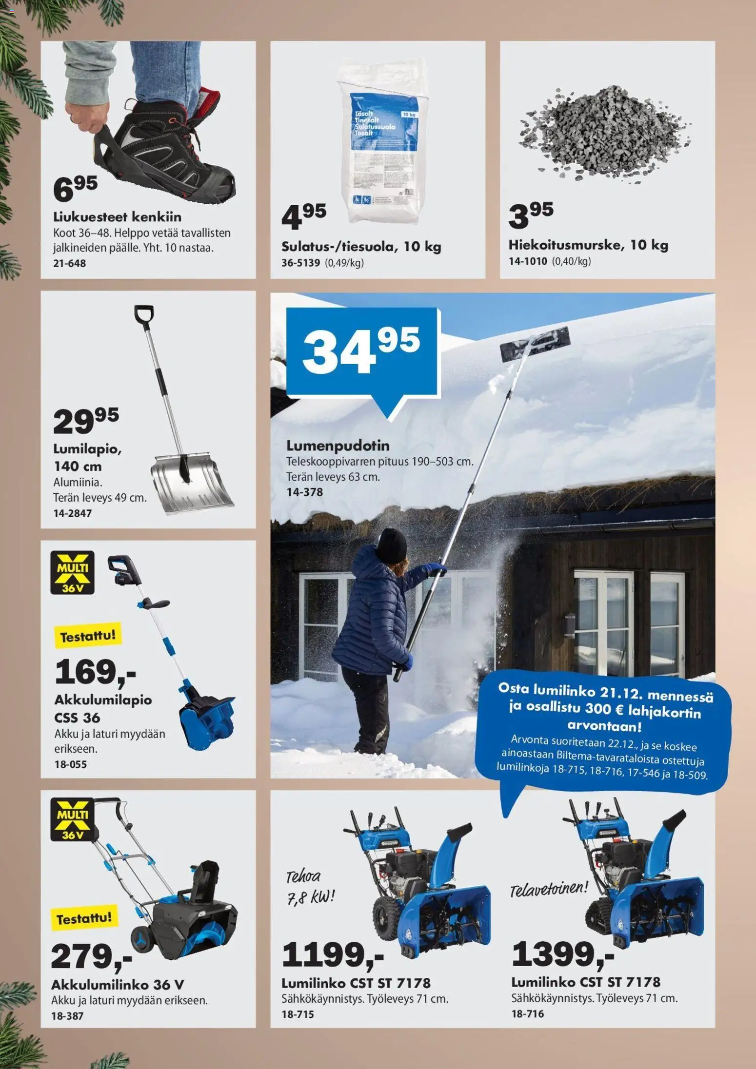 Biltema tarjoukset – voimassa 10.12.2025 alkaen | Sivu: 10 | Tuotteet: Lumilinko, Akku, Laturi