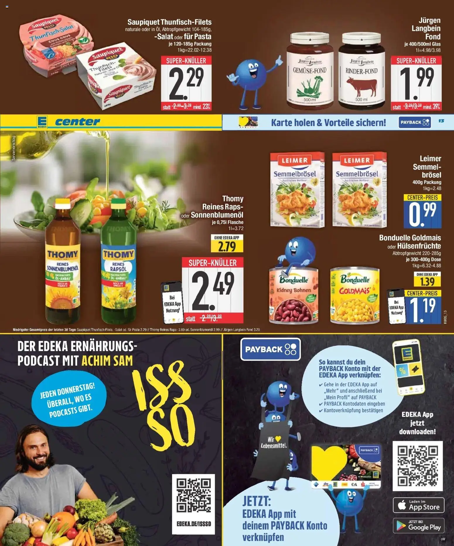 Edeka prospekt Neuburg an der Donau	 – gültig ab 26.01.2026 | Seite: 13 | Produkte: Thunfisch, Rapsöl, Sonnenblumenol, Salat