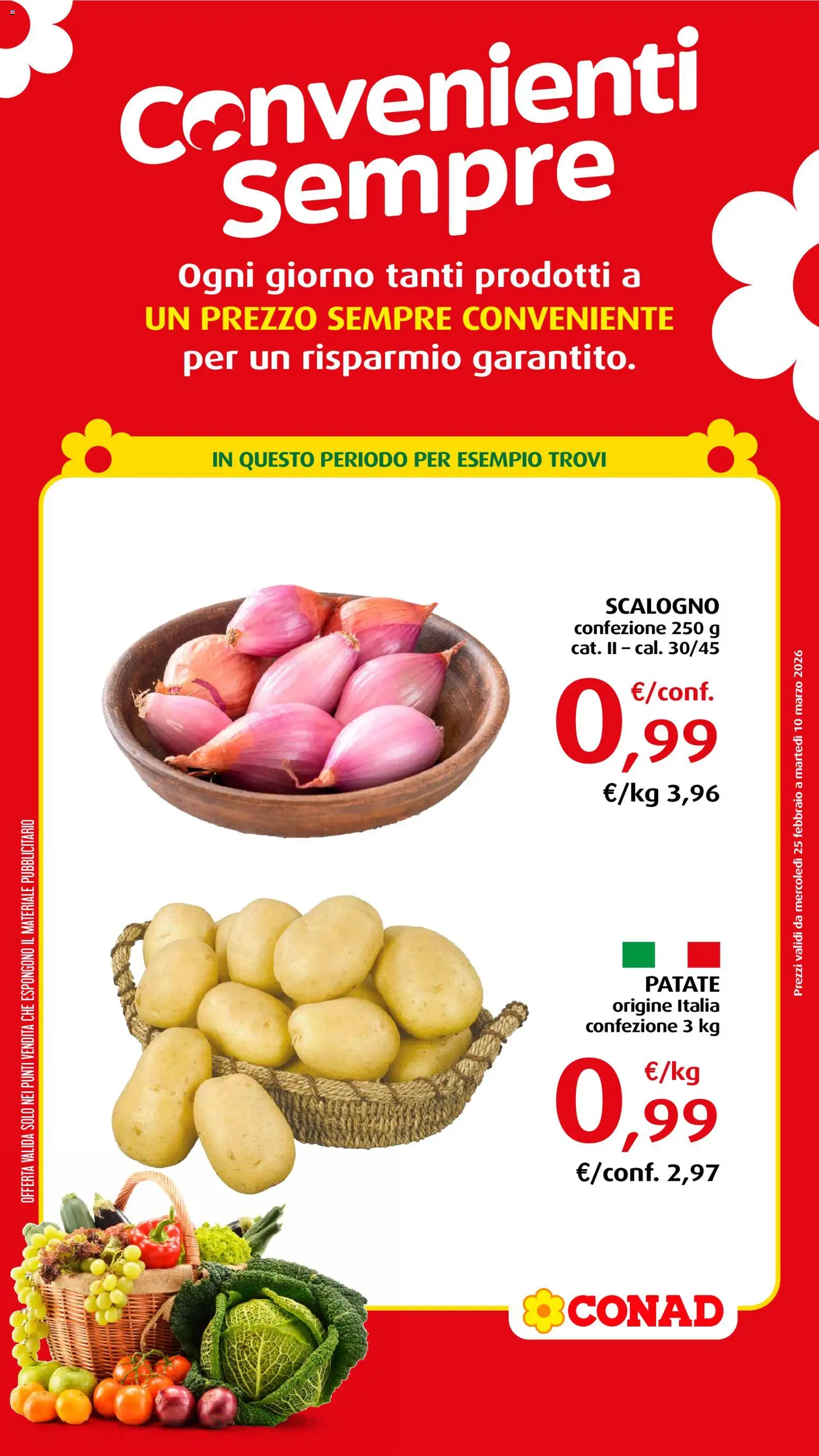 Volantino Conad del 25.02.2026 | Pagina: 1 | Prodotti: Patate