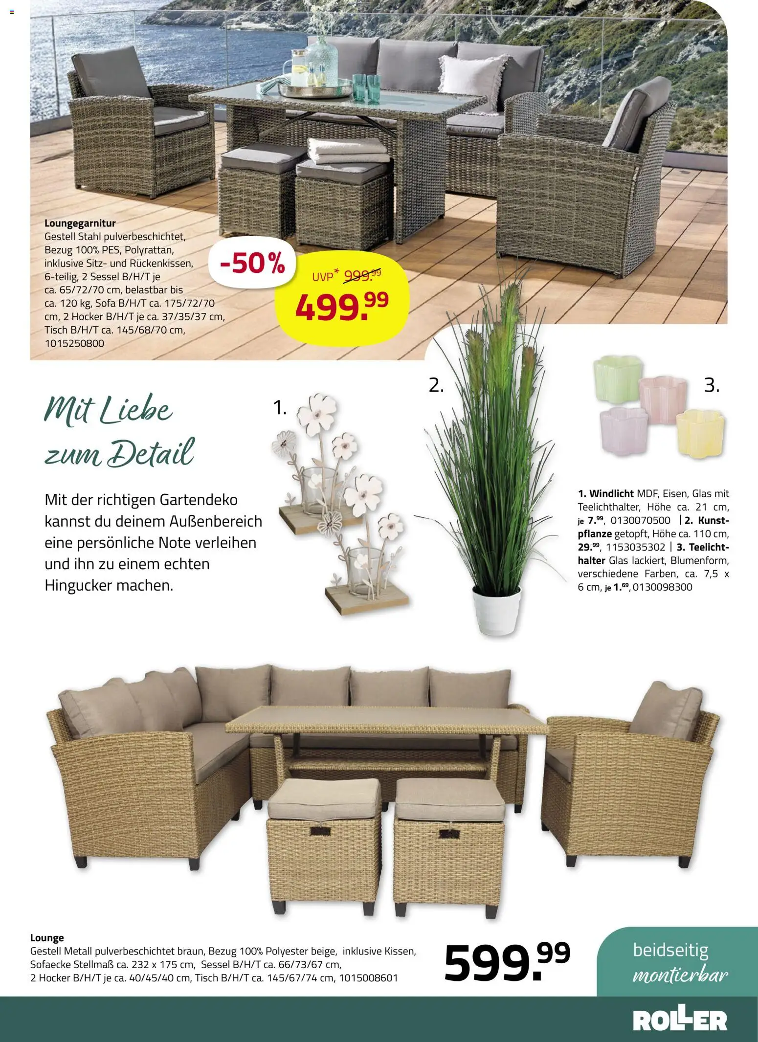 Roller Garten looks – gültig ab 23.02.2026 | Seite: 7 | Produkte: Hocker, Sofa, Sessel, Tisch